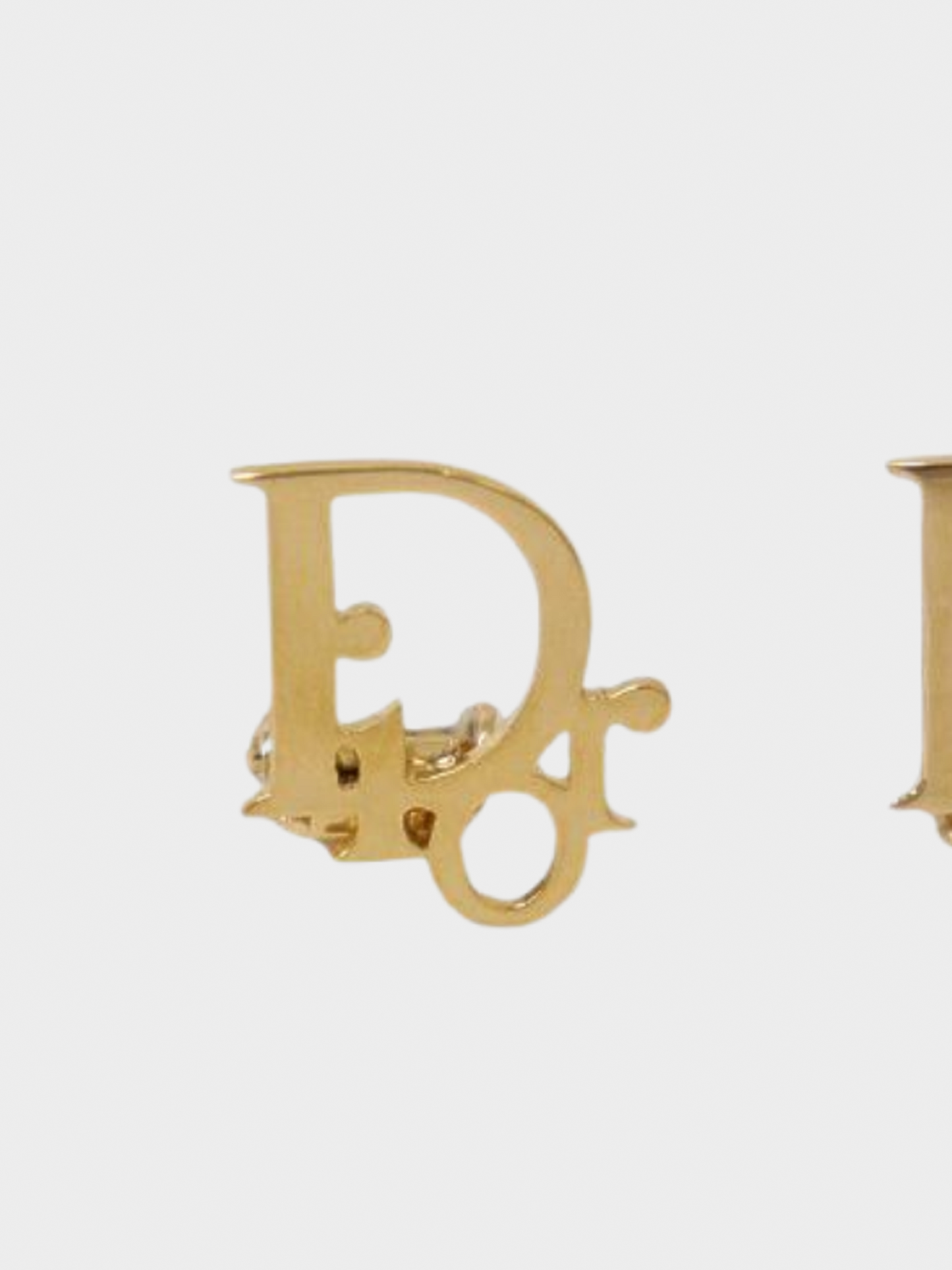 Christian Dior 2000s Gold Logo Mania Earrings