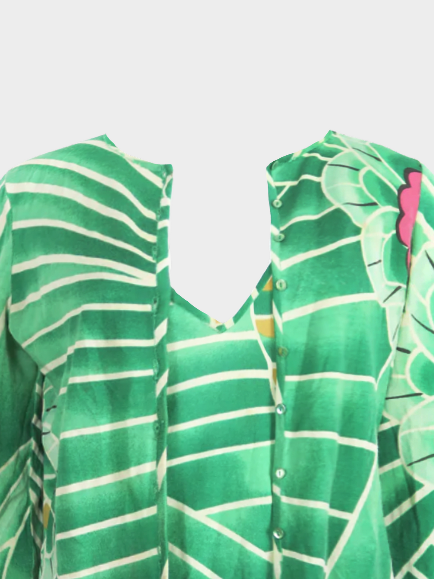 Christian Dior by John Galliano SS 2003 Green "Koi Fish" Printed Cardigan and Tank Top Set