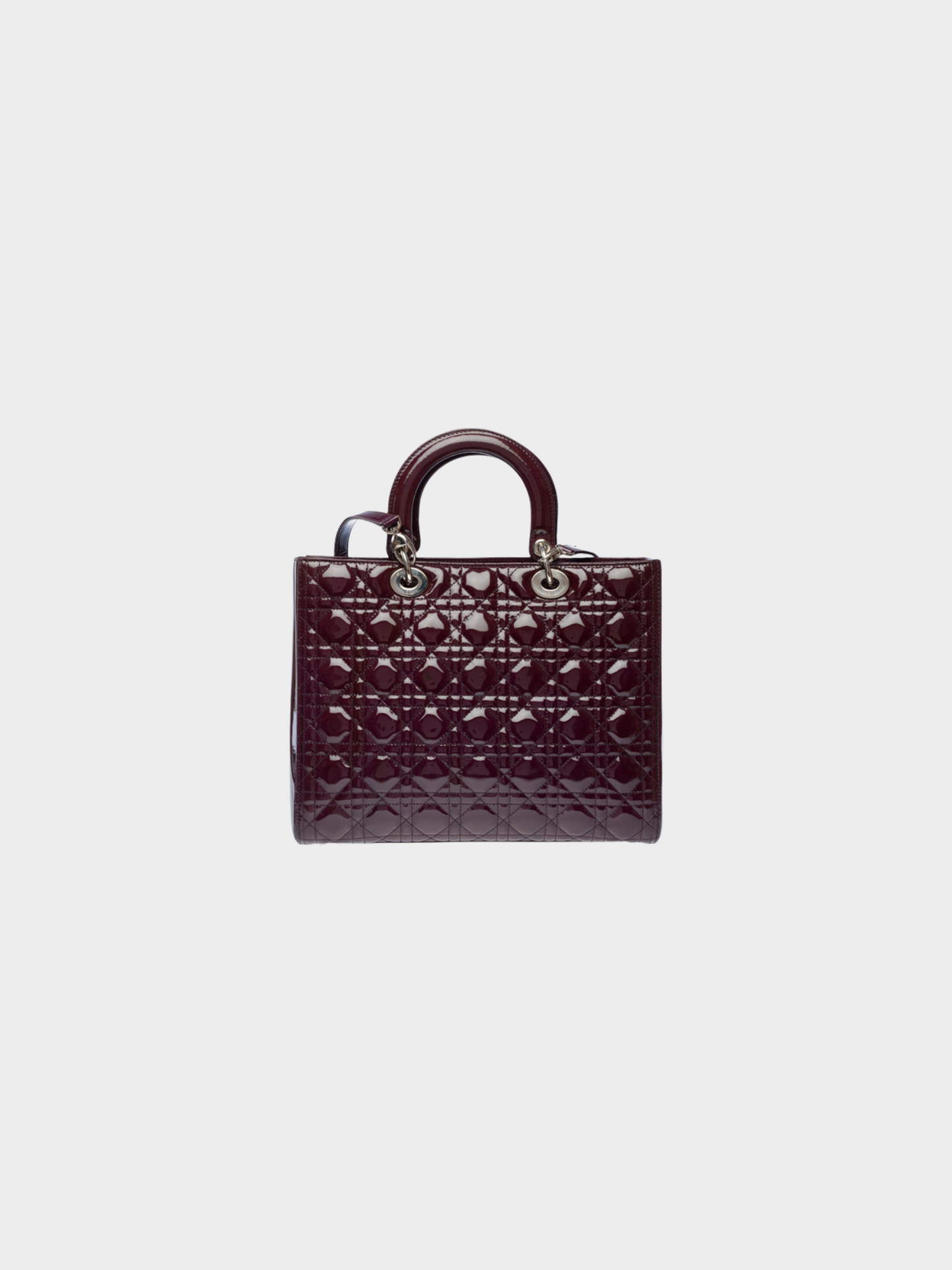 Christian Dior 2010 Dark Purple Patent Leather Lady Dior Bag