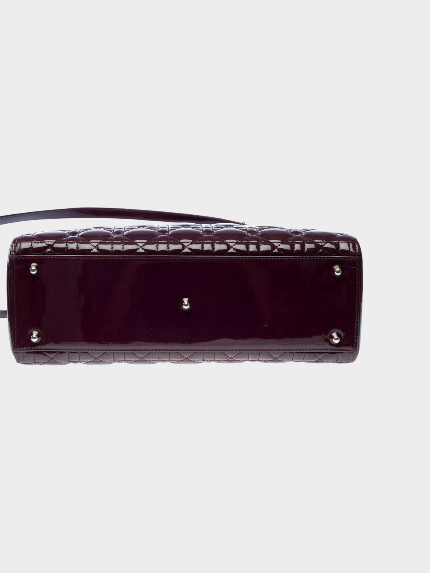 Christian Dior 2010 Dark Purple Patent Leather Lady Dior Bag
