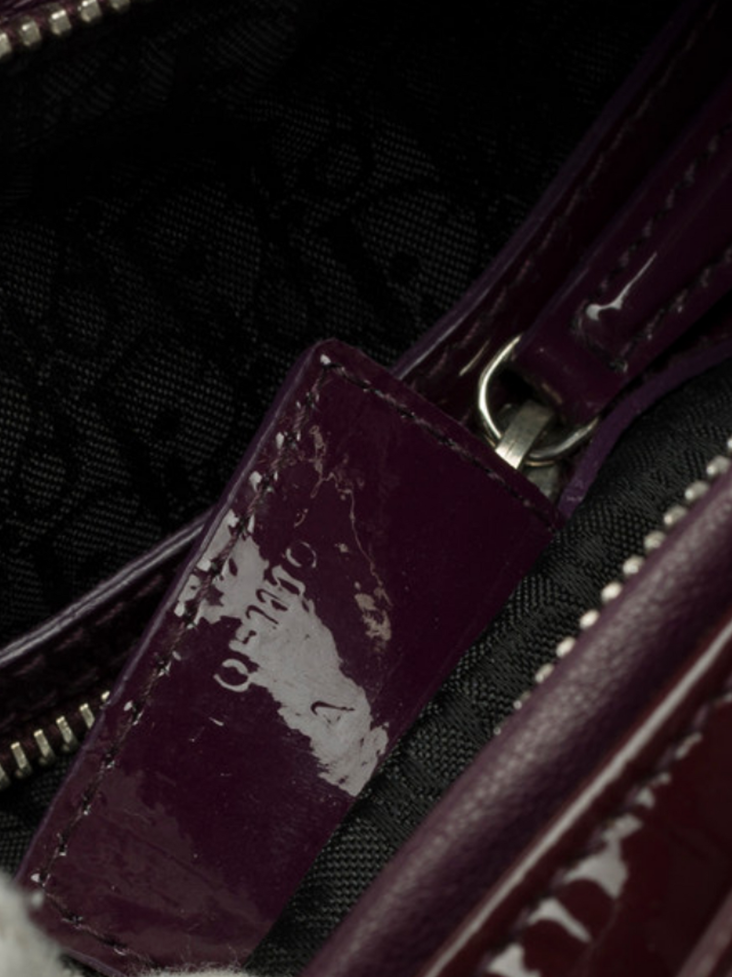 Christian Dior 2010 Dark Purple Patent Leather Lady Dior Bag