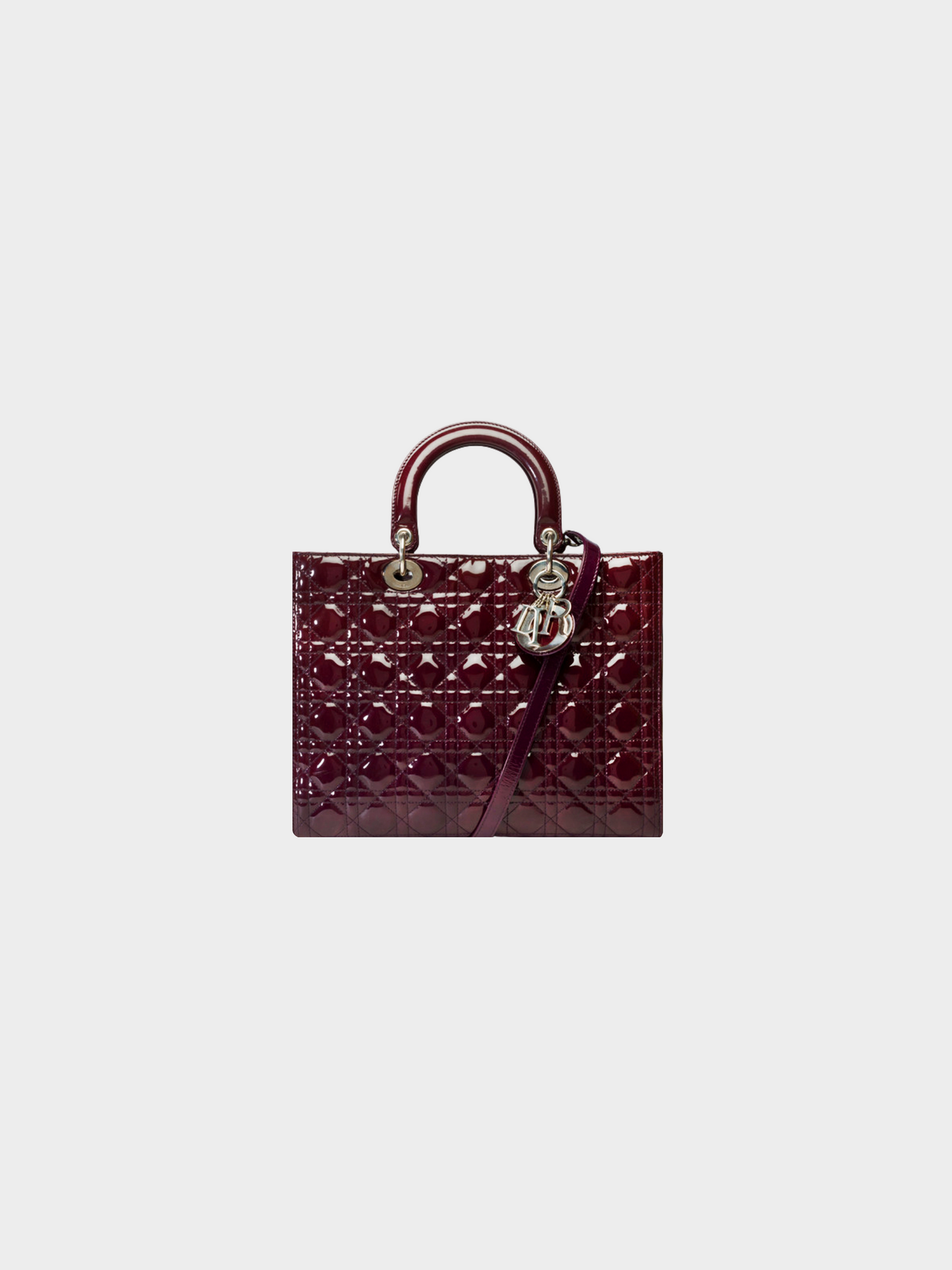 Christian Dior 2010 Dark Purple Patent Leather Lady Dior Bag