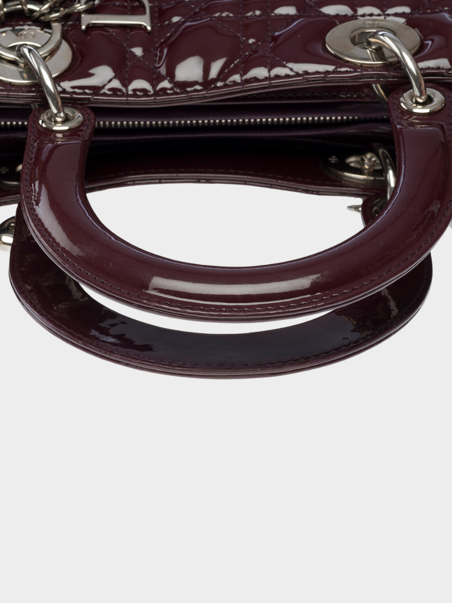 Christian Dior 2010 Dark Purple Patent Leather Lady Dior Bag