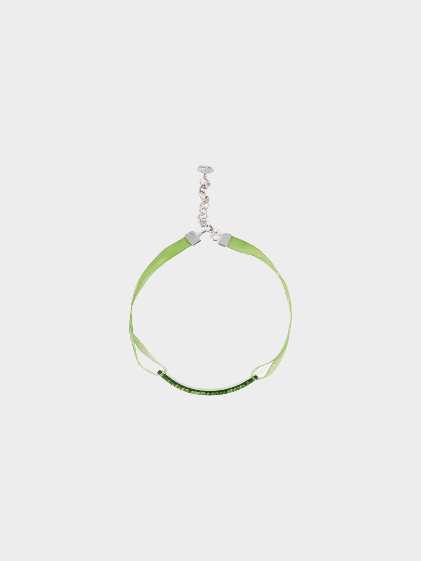 Christian Dior 1990s Green Ribbon Choker Necklace