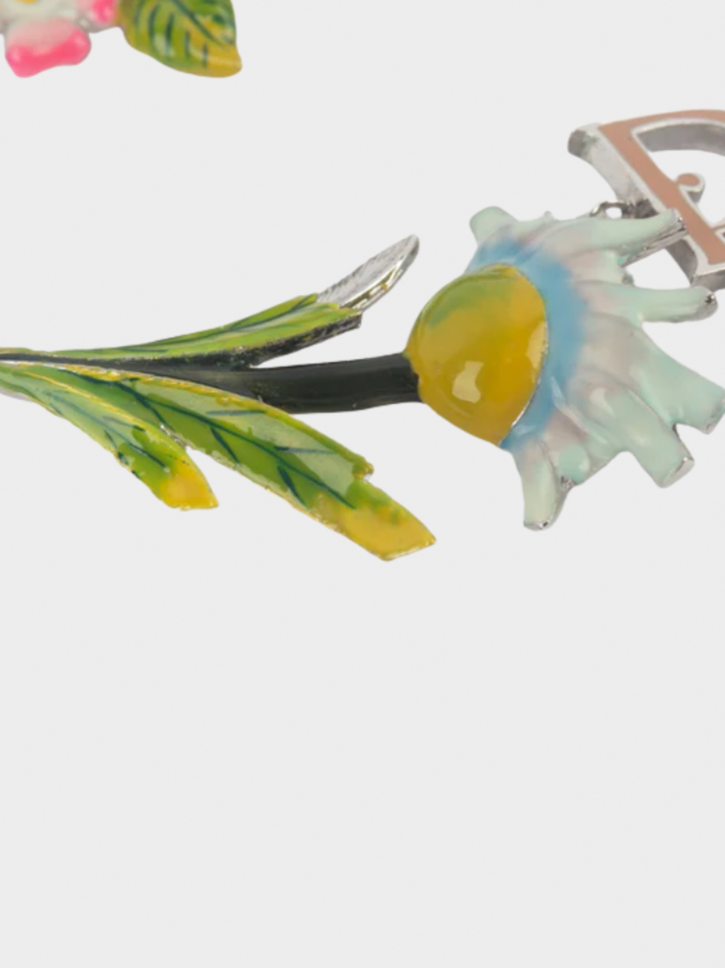 Christian Dior 2000s Enameled Floral Necklace
