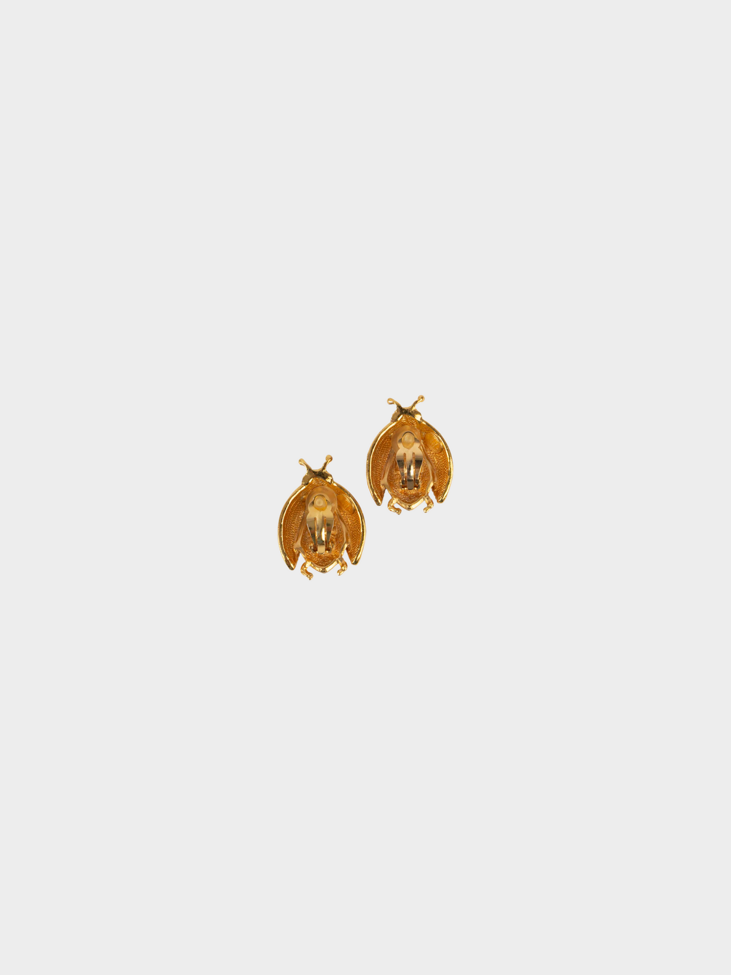 Christian Dior 1990s Ladybug Rhinestone Clip-on Earrings