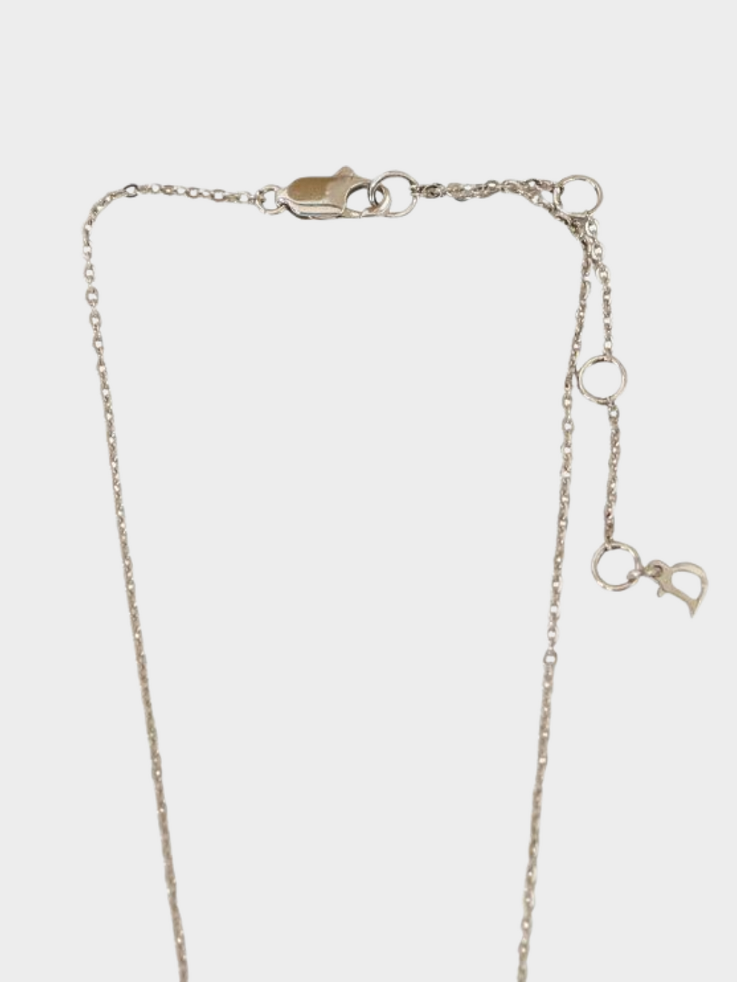 Christian Dior 2000s Silver Rhinestone Logo Necklace