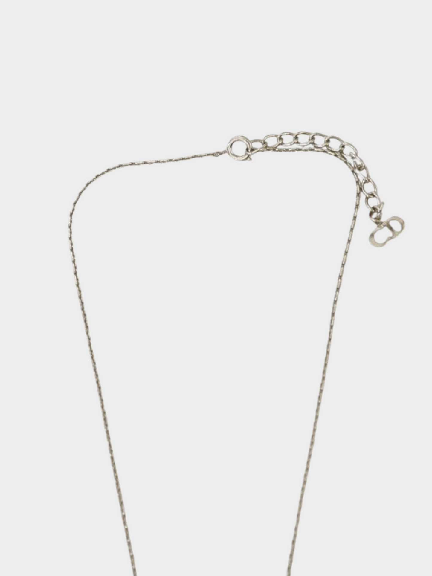 Christian Dior 2000s Silver Logo Rhinestoned Necklace