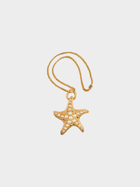 Christian Dior 1990s Gold Starfish Necklace