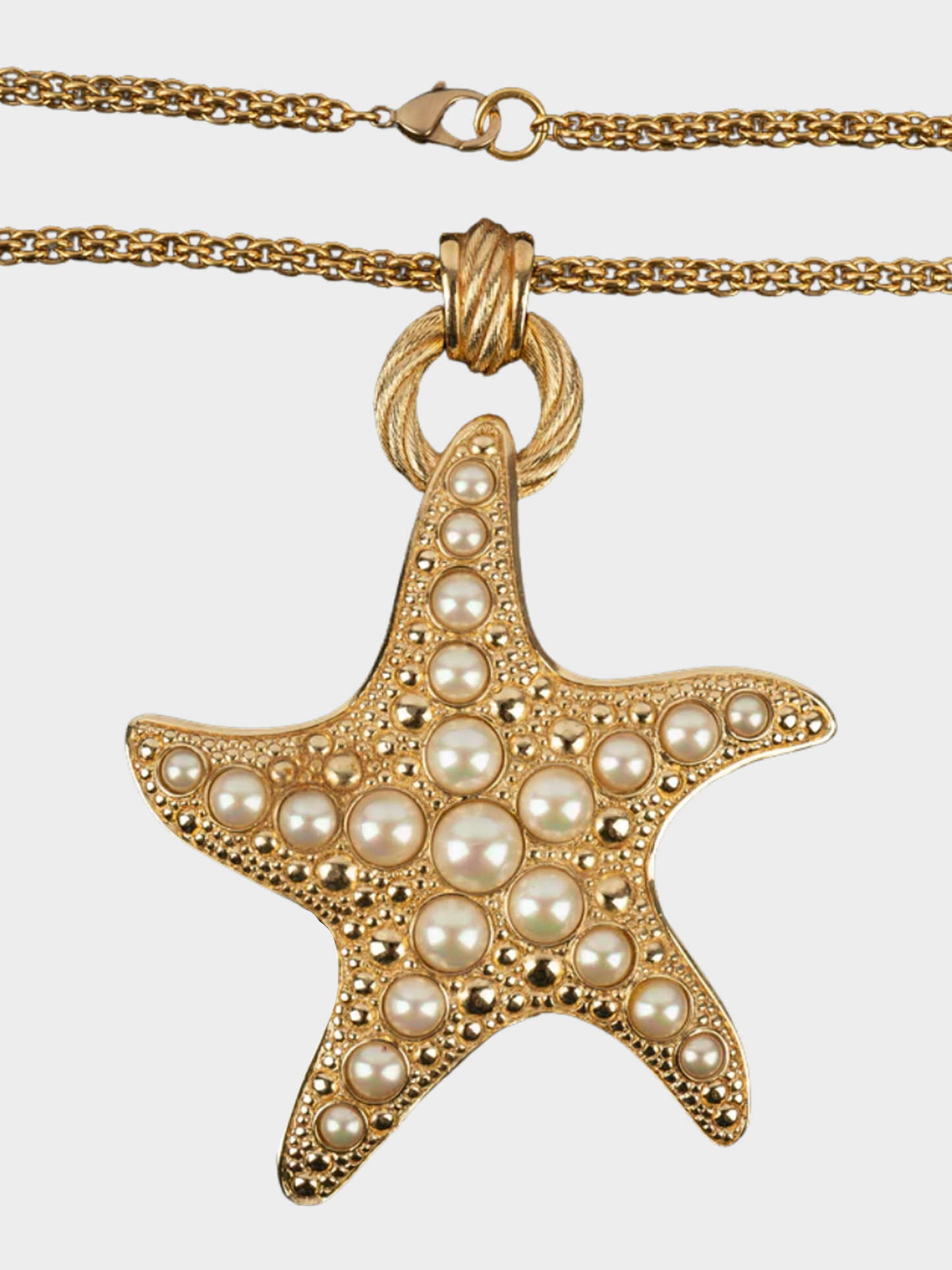 Christian Dior 1990s Gold Starfish Necklace