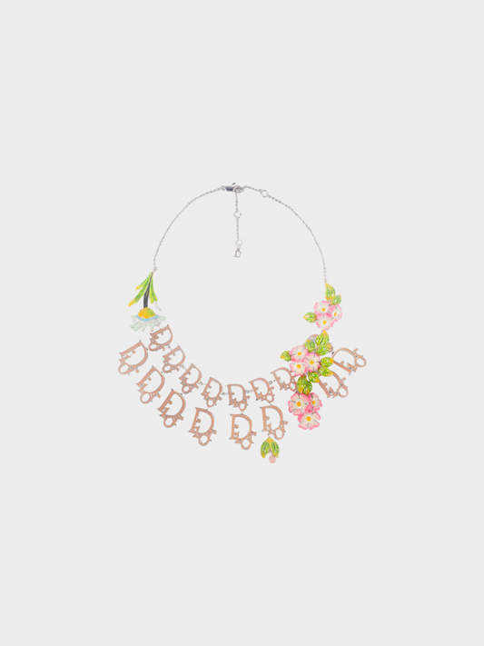 Christian Dior 2000s Enameled Floral Necklace