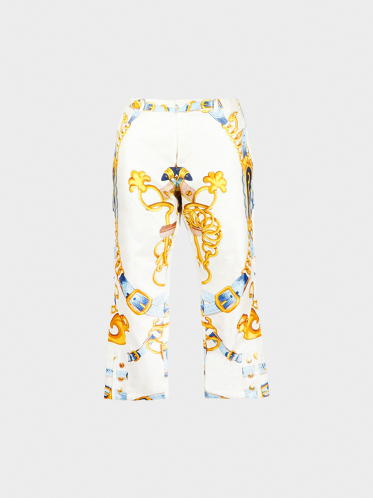 Christian Dior SS 2000 Printed Silk Capri Pants