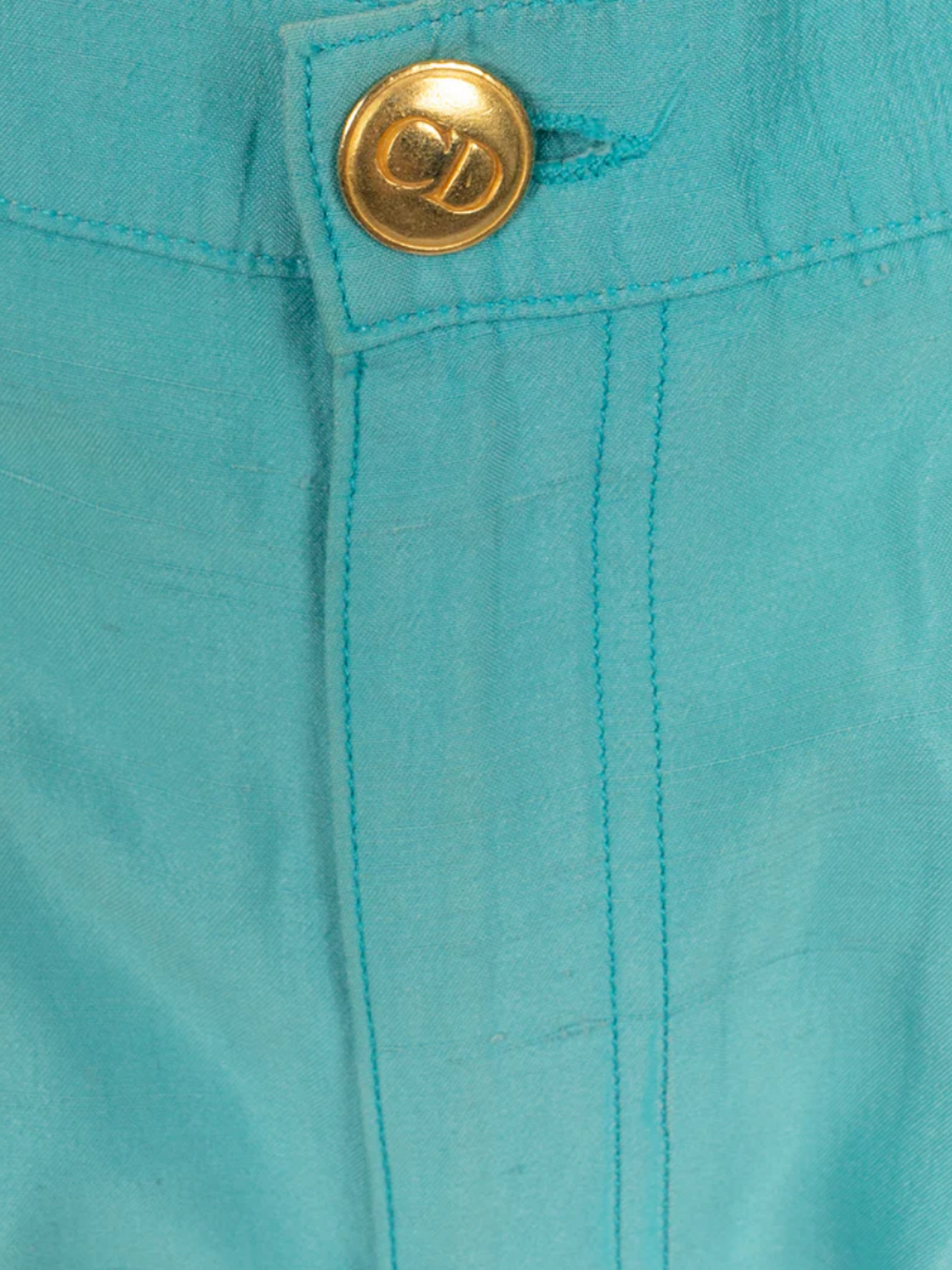 Christian Dior 1980s Blue Wild Silk Trousers