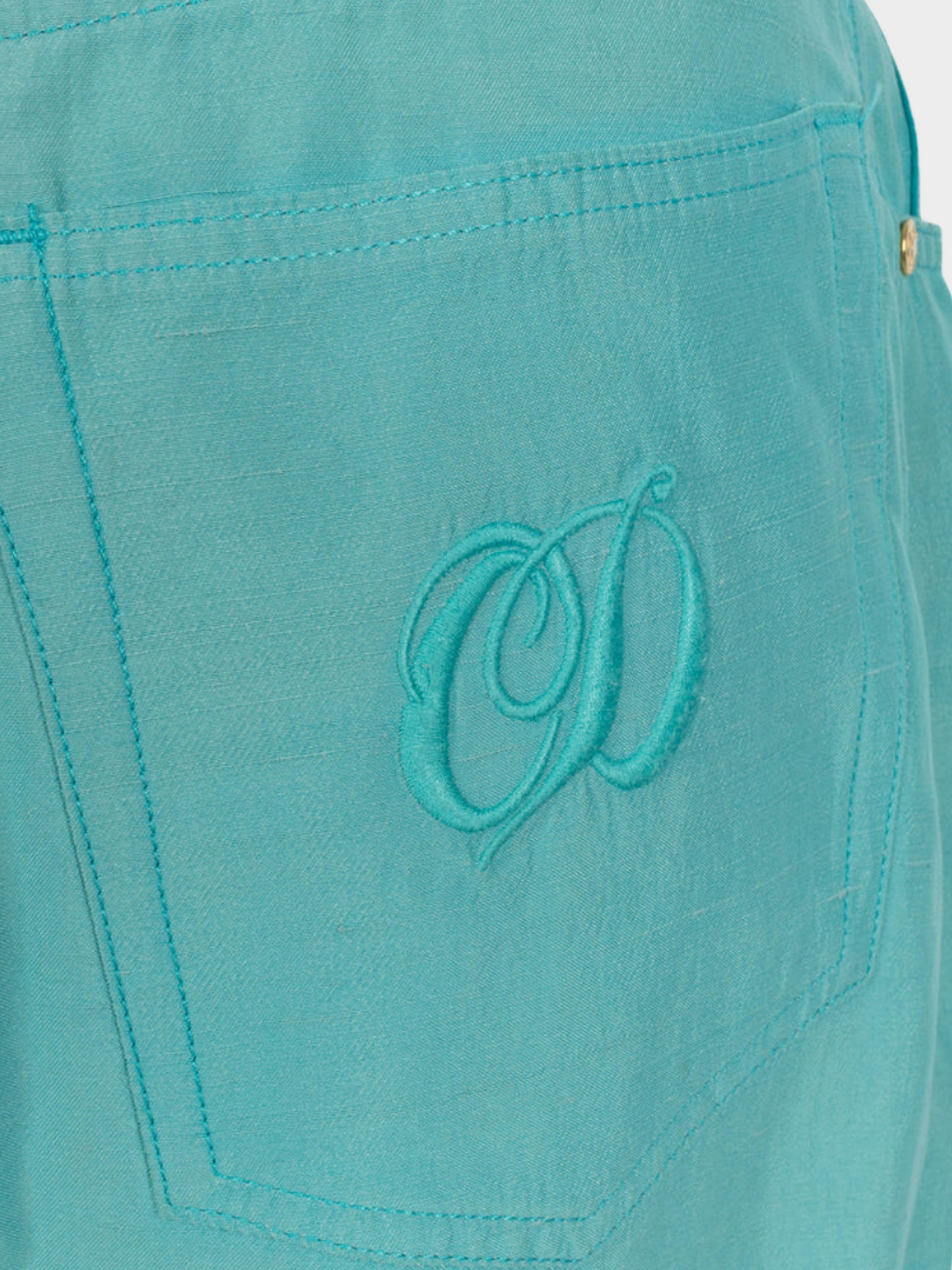 Christian Dior 1980s Blue Wild Silk Trousers