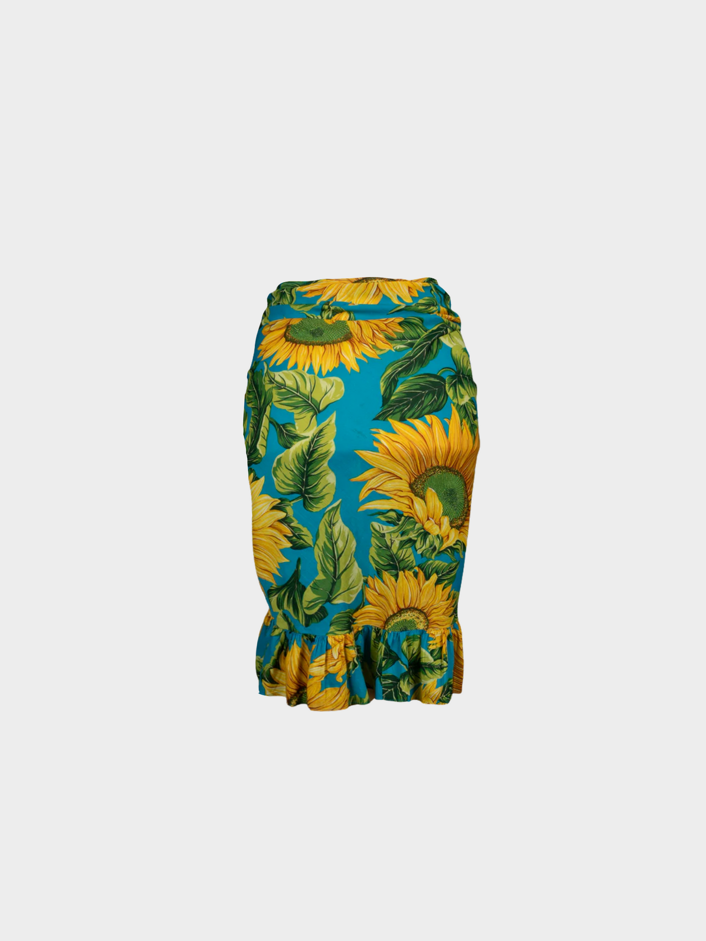 Christian Dior 2000s Multicoloured Sunflower Print Pareo Skirt