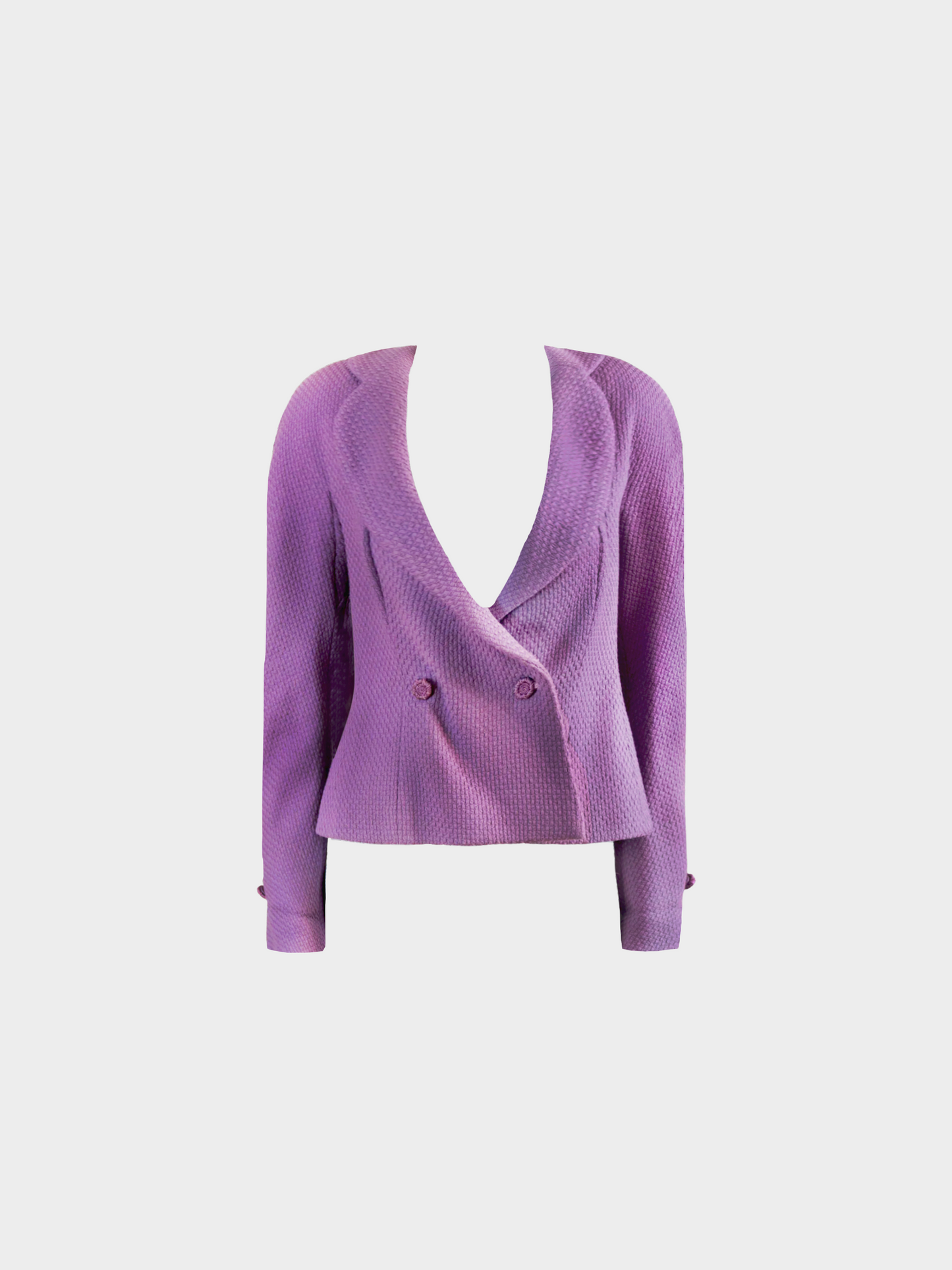 Christian Dior FW 1997 Purple Wool Tweed Double Breasted Blazer