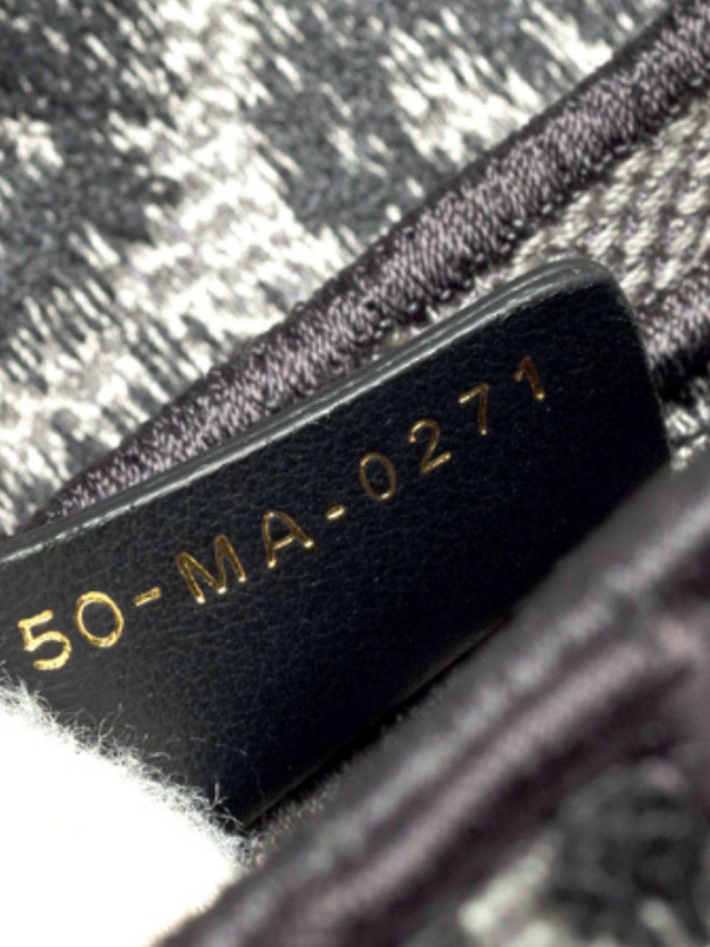 Christian Dior 2021 Grey Leopard Print and Black Trim Jacquard Saddle Bag