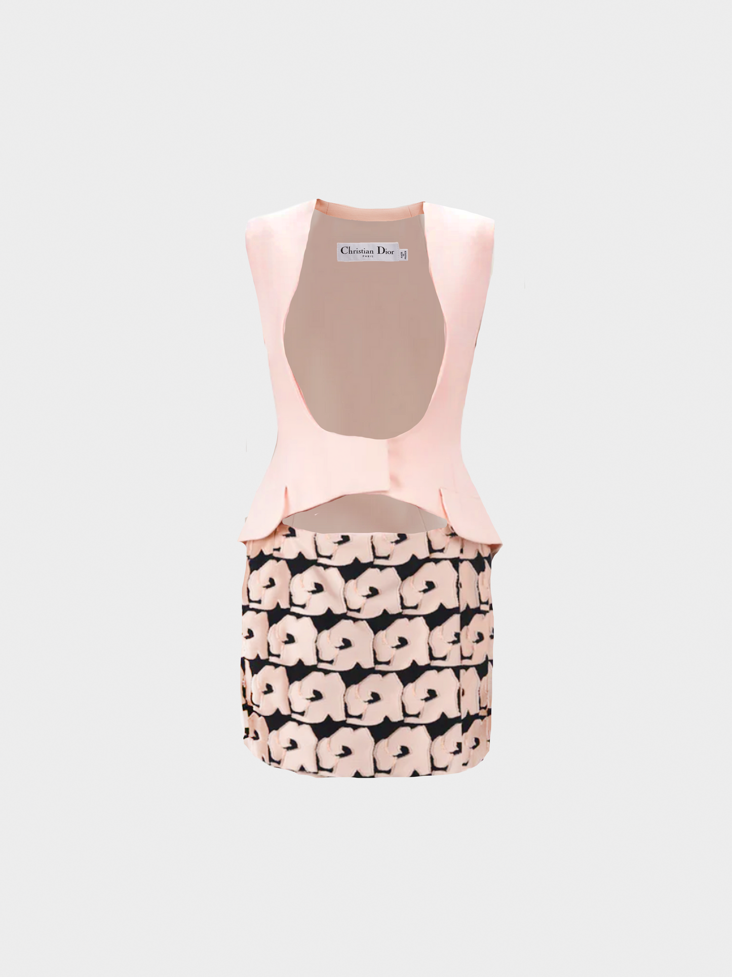 Christian Dior by Raf Simons FW 2013 Pink Open Top and Flowers Pattern Mini Skirt
