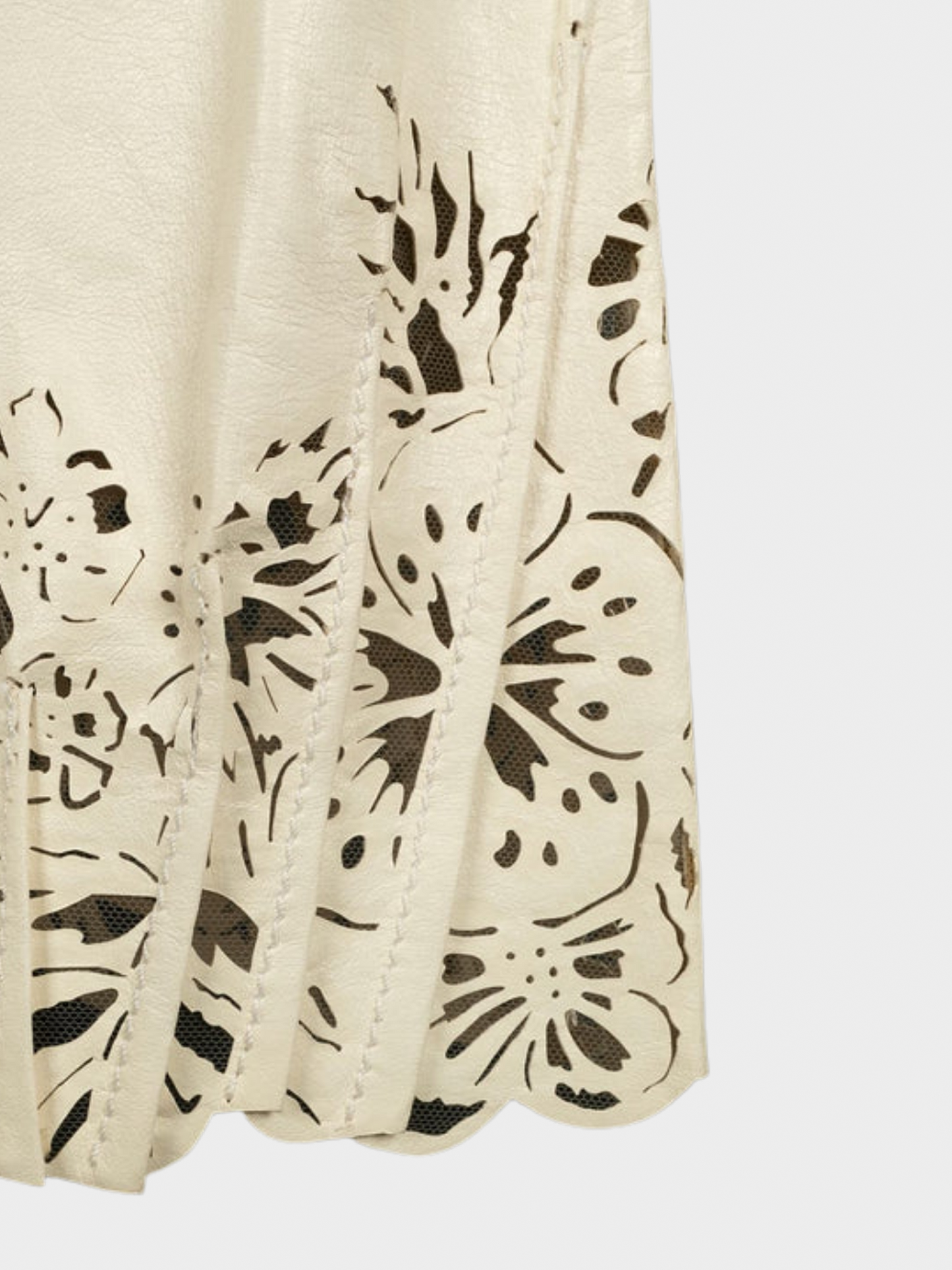 Christian Dior FW 2006 Off-White Leather Jacket and Skirt Set