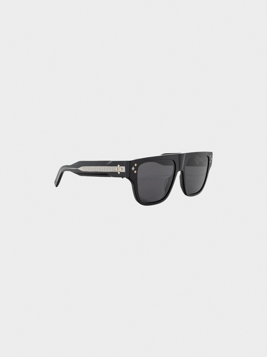Christian Dior 2000s Black Geometric Square Sunglasses