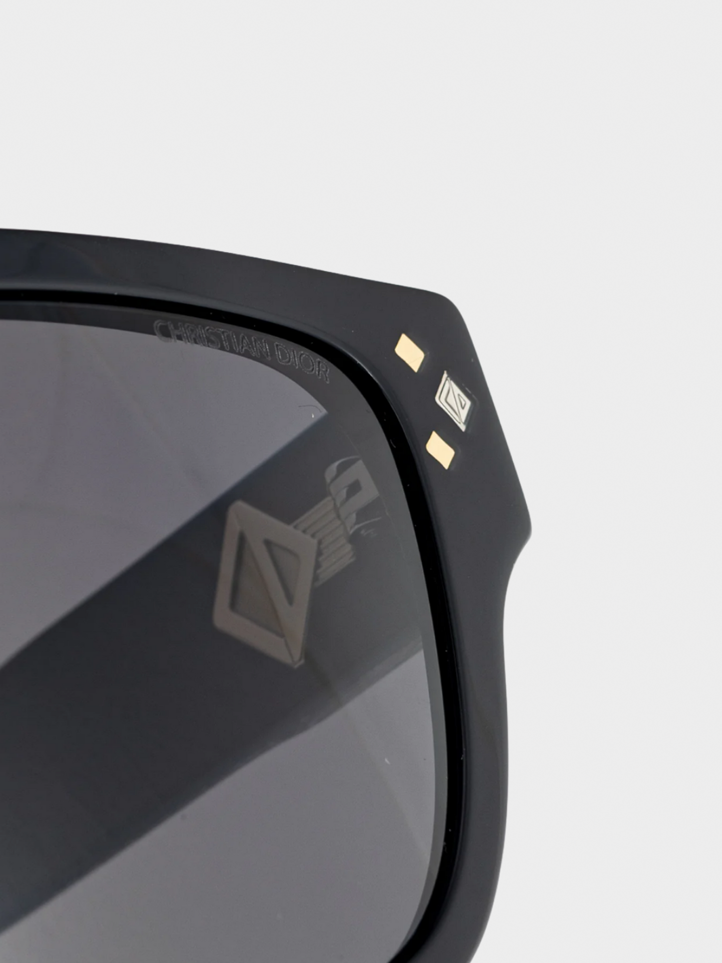 Christian Dior 2000s Black Geometric Square Sunglasses