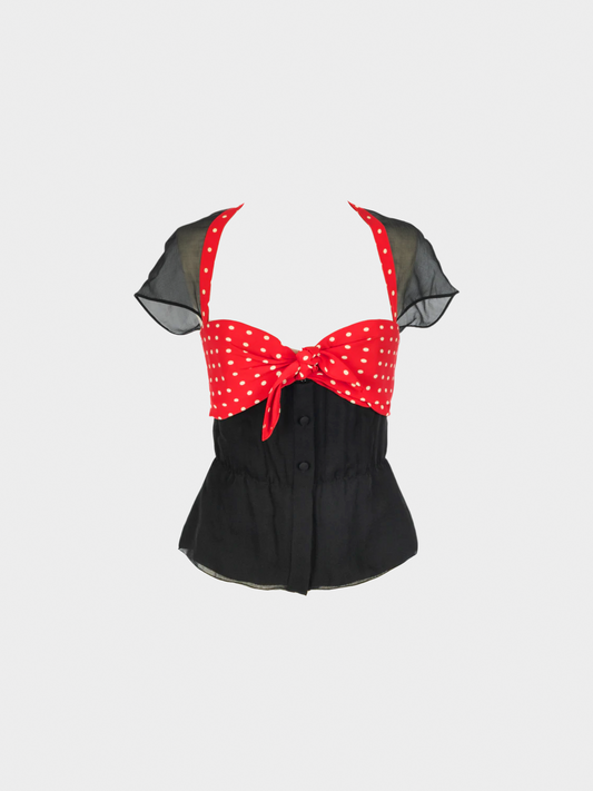 Christian Dior Summer 1989 Haute Couture Polka Dot Top