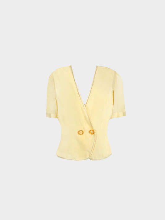 Christian Dior 1980s Beige Silk Top
