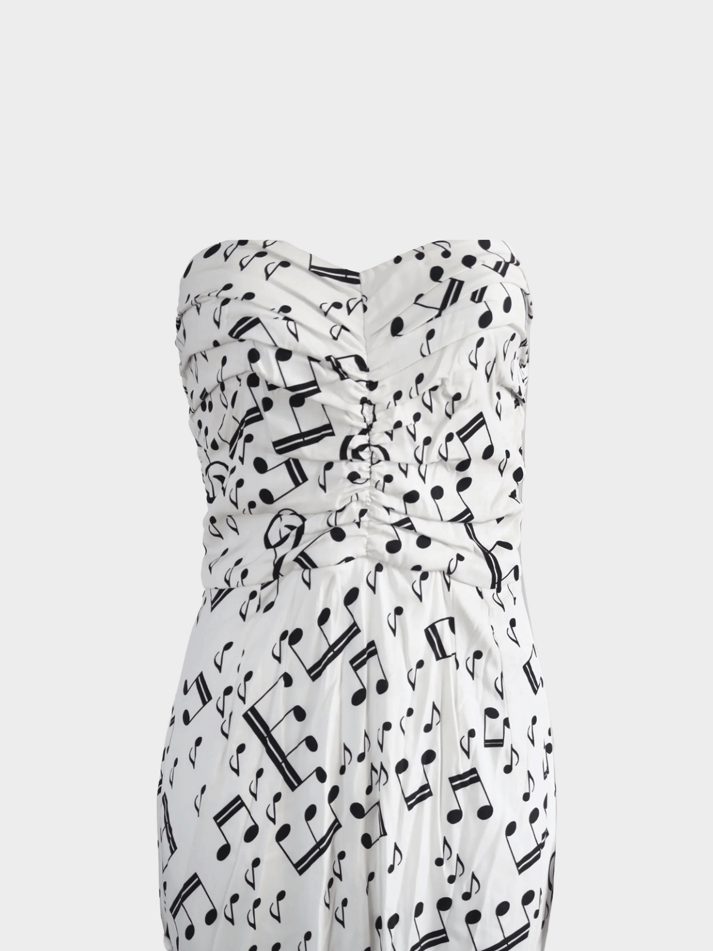 Dolce and Gabbana FW 2011 White and Black "Music Notes" Printed Midi Dress