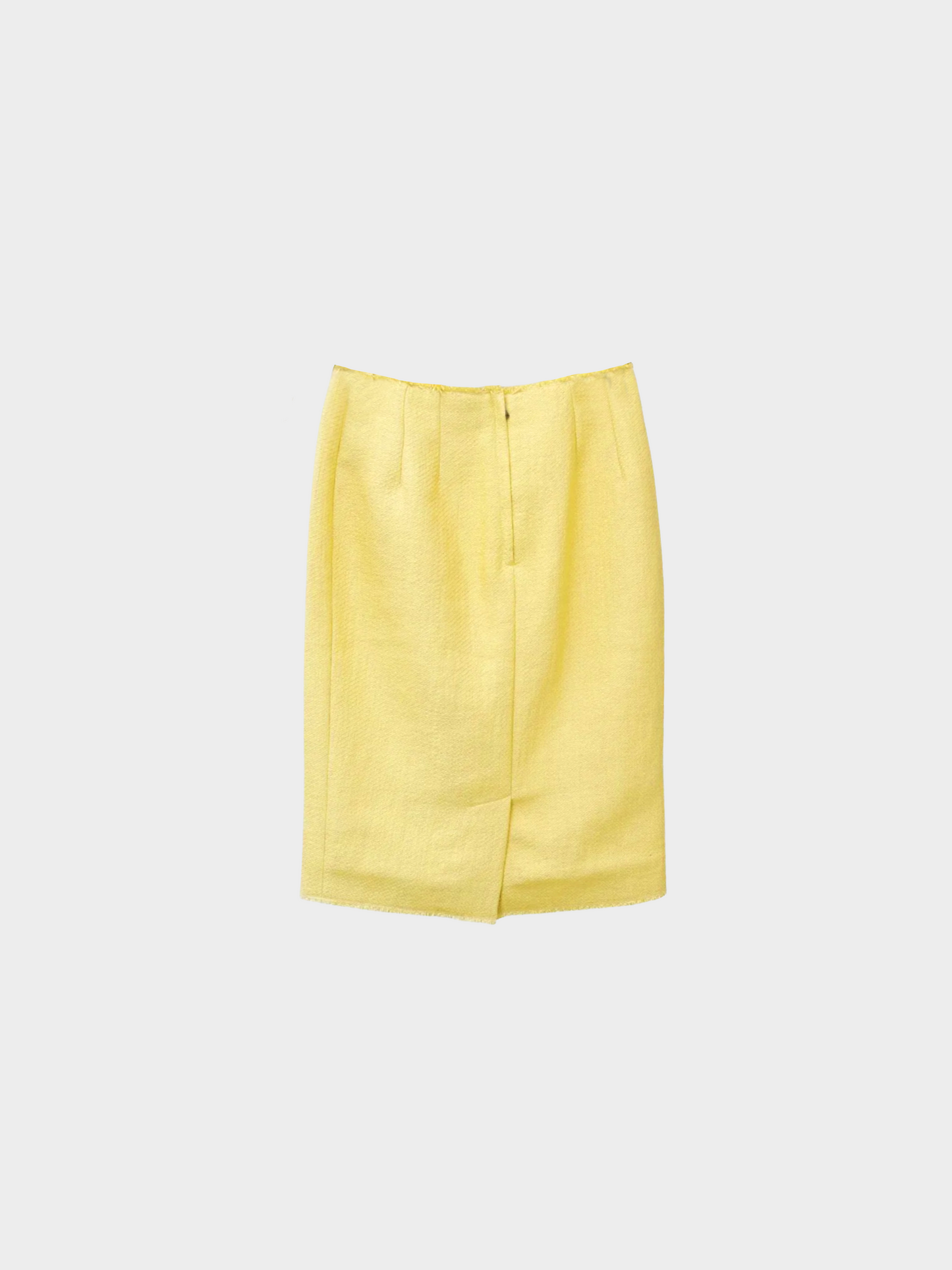 Dolce and Gabbana 2012 Yellow Woven Midi Pencil Skirt