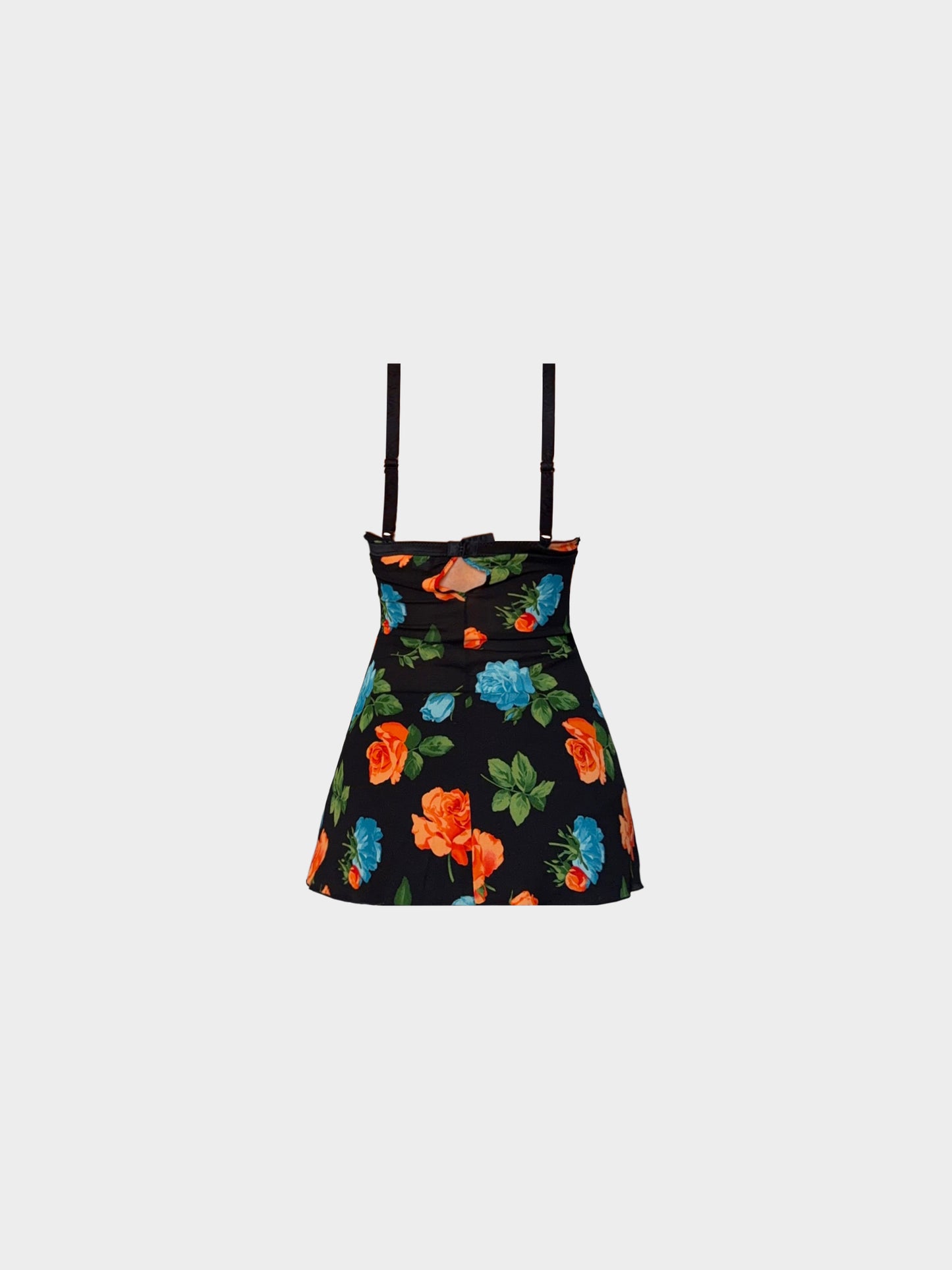 Dolce and Gabbana 2000s Red and Blue Rose Print Silk Tank Top