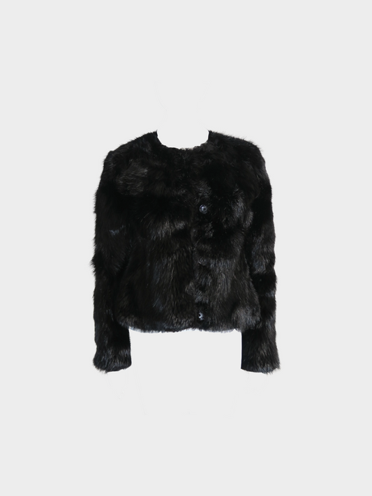 Dolce and Gabbana 2000s Black Castor Fur Cropped Jacket