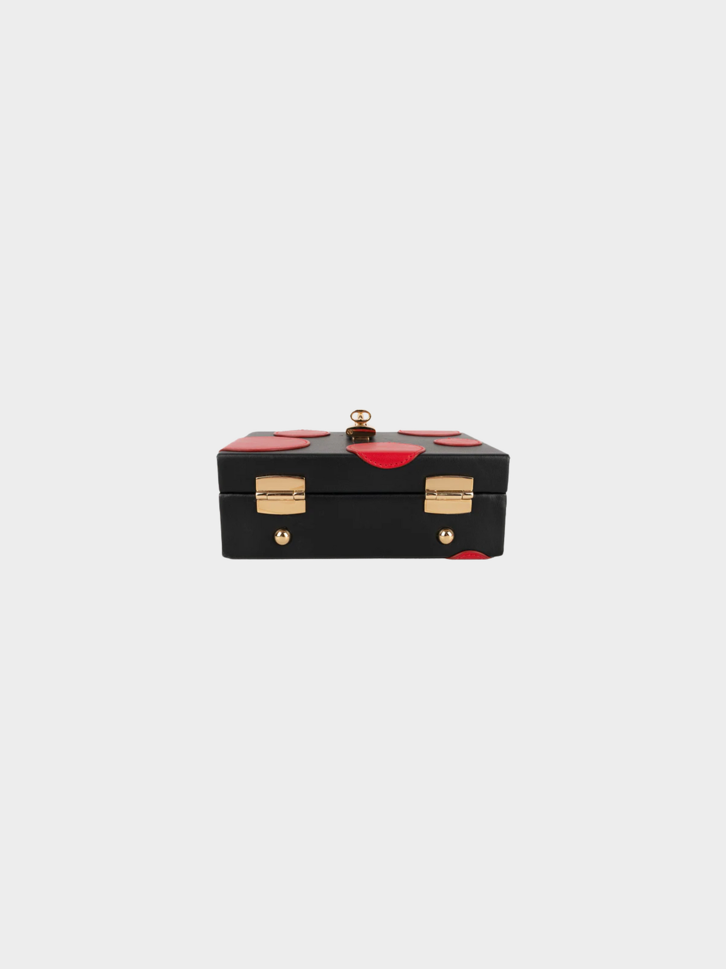 Dolce and Gabbana 2010s Black Leather With Red Polka Dot Briefcase Bag