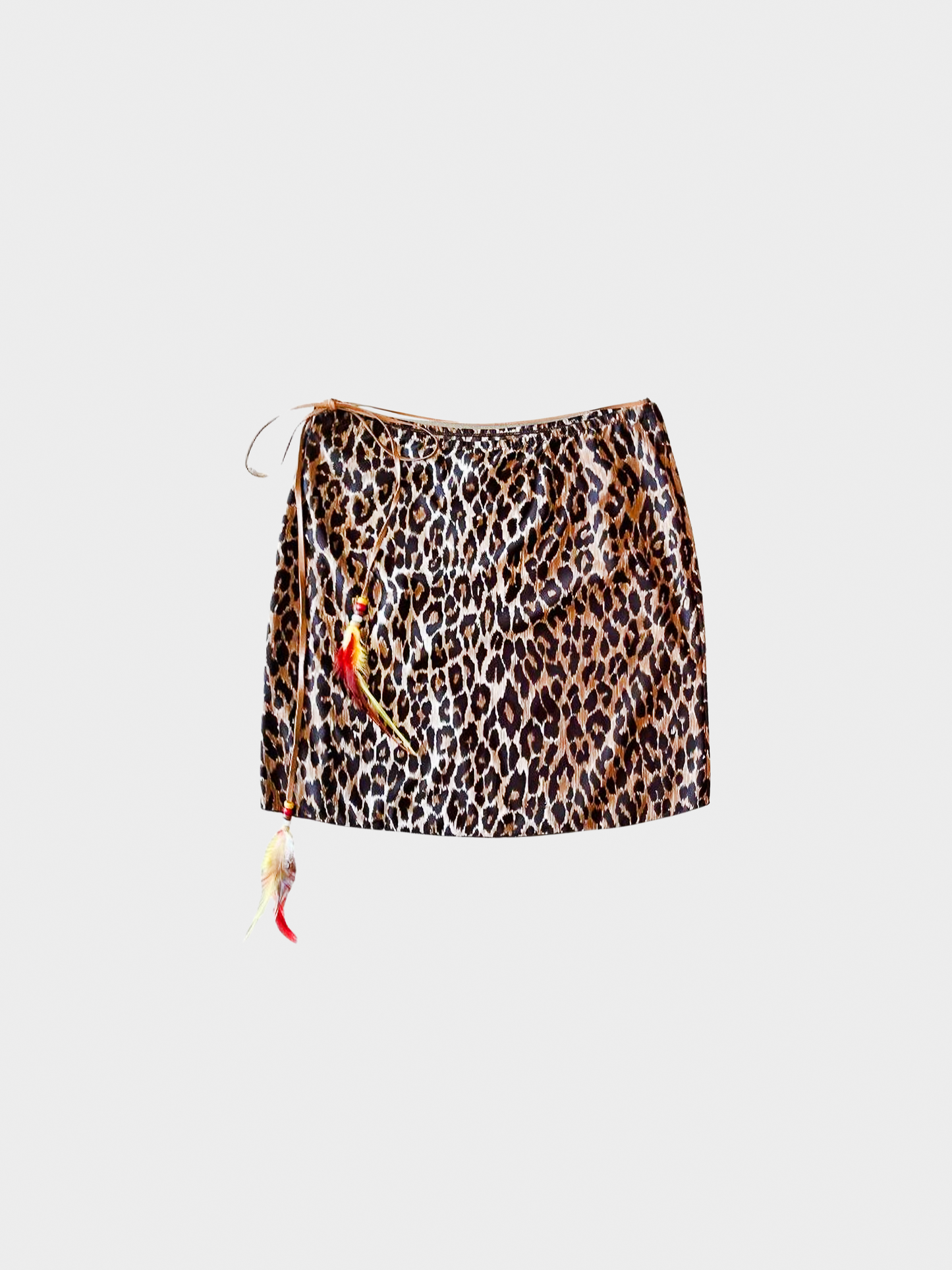 Dolce and Gabbana SS 2001 Cheetah Printed Wrap Up Mini Skirt
