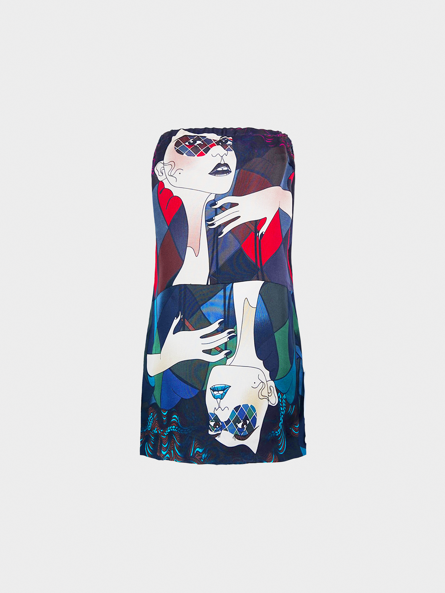 Miu Miu SS 2008 Runway Graphic Printed Silk Mini Dress