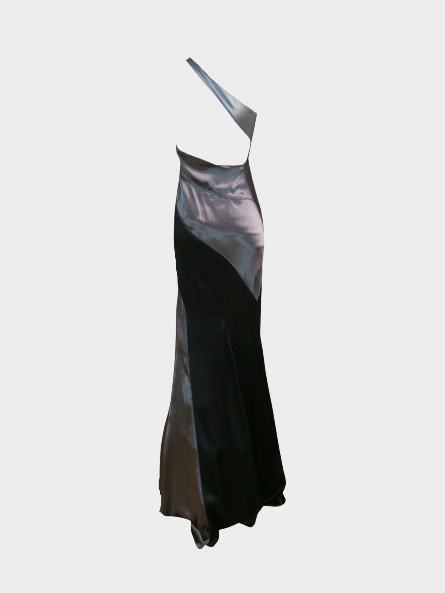 Roberto Cavalli 2000s Grey Silk Maxi Dress