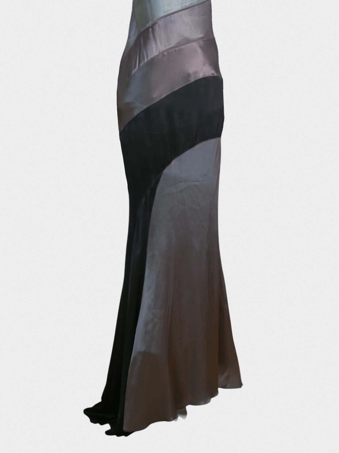 Roberto Cavalli 2000s Grey Silk Maxi Dress