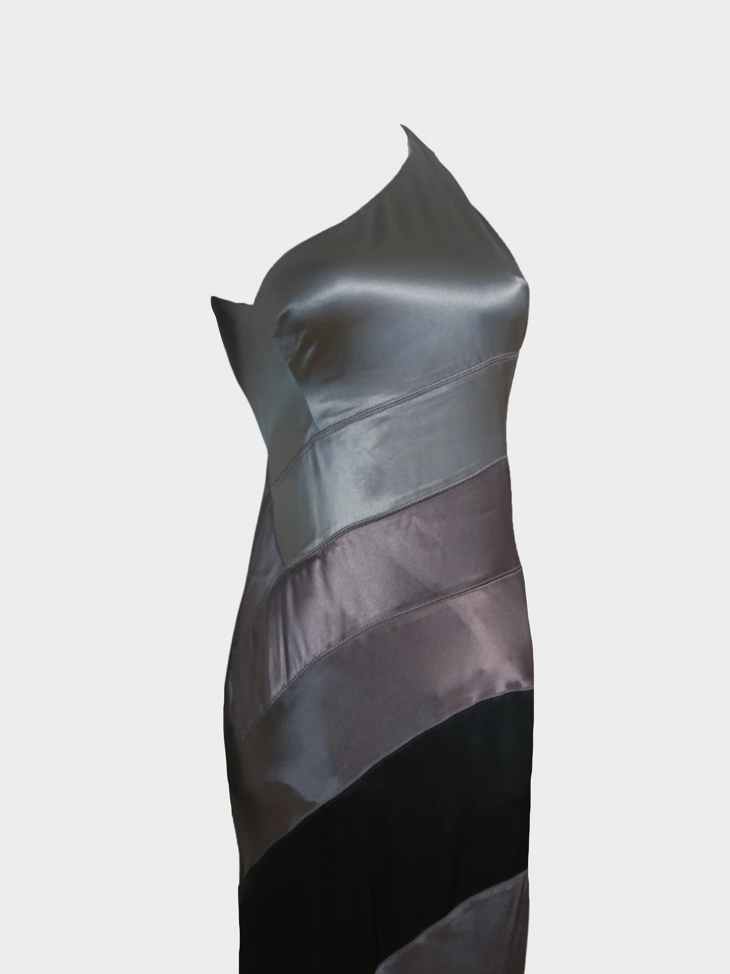 Roberto Cavalli 2000s Grey Silk Maxi Dress