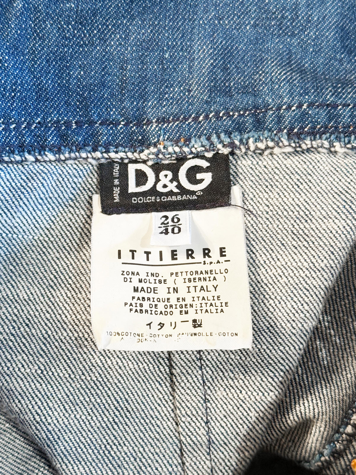 Dolce and Gabbana 2000s Denim and White Lace Trim Bustier Dress