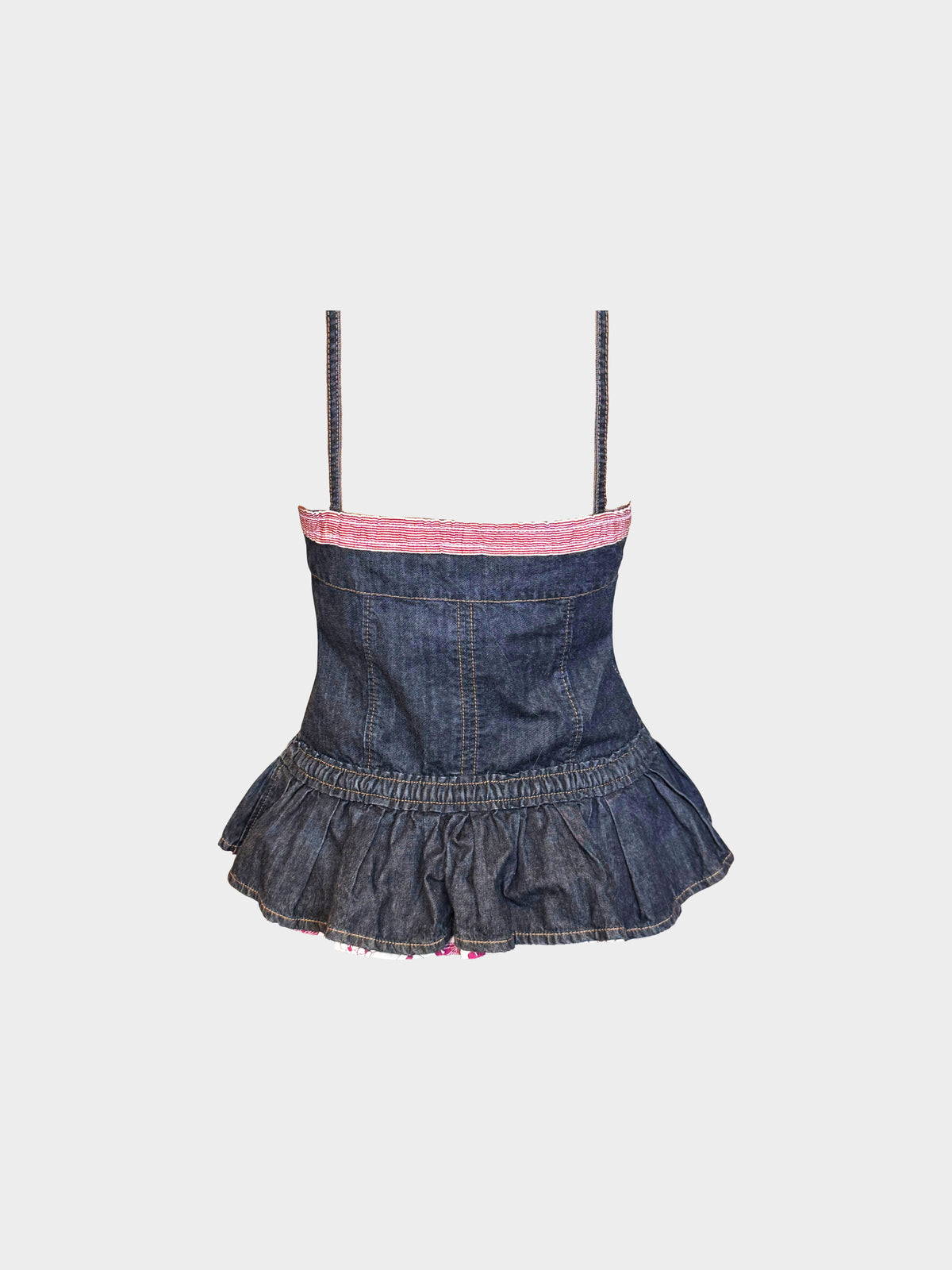 Dolce and Gabbana 2000s Denim Peplum Top