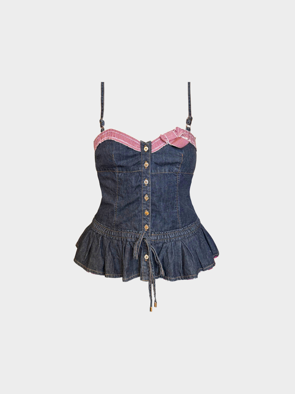Dolce and Gabbana 2000s Denim Peplum Top