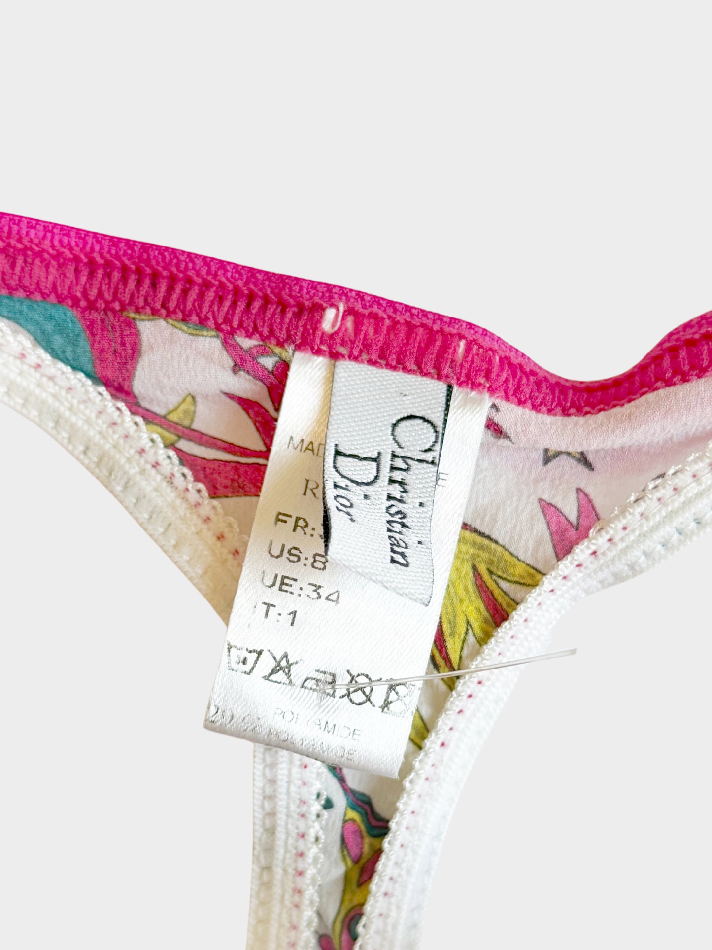 Christian Dior by John Galliano SS 2004 Tattoo Printed Ruffled Detail Two-piece Swimsuit