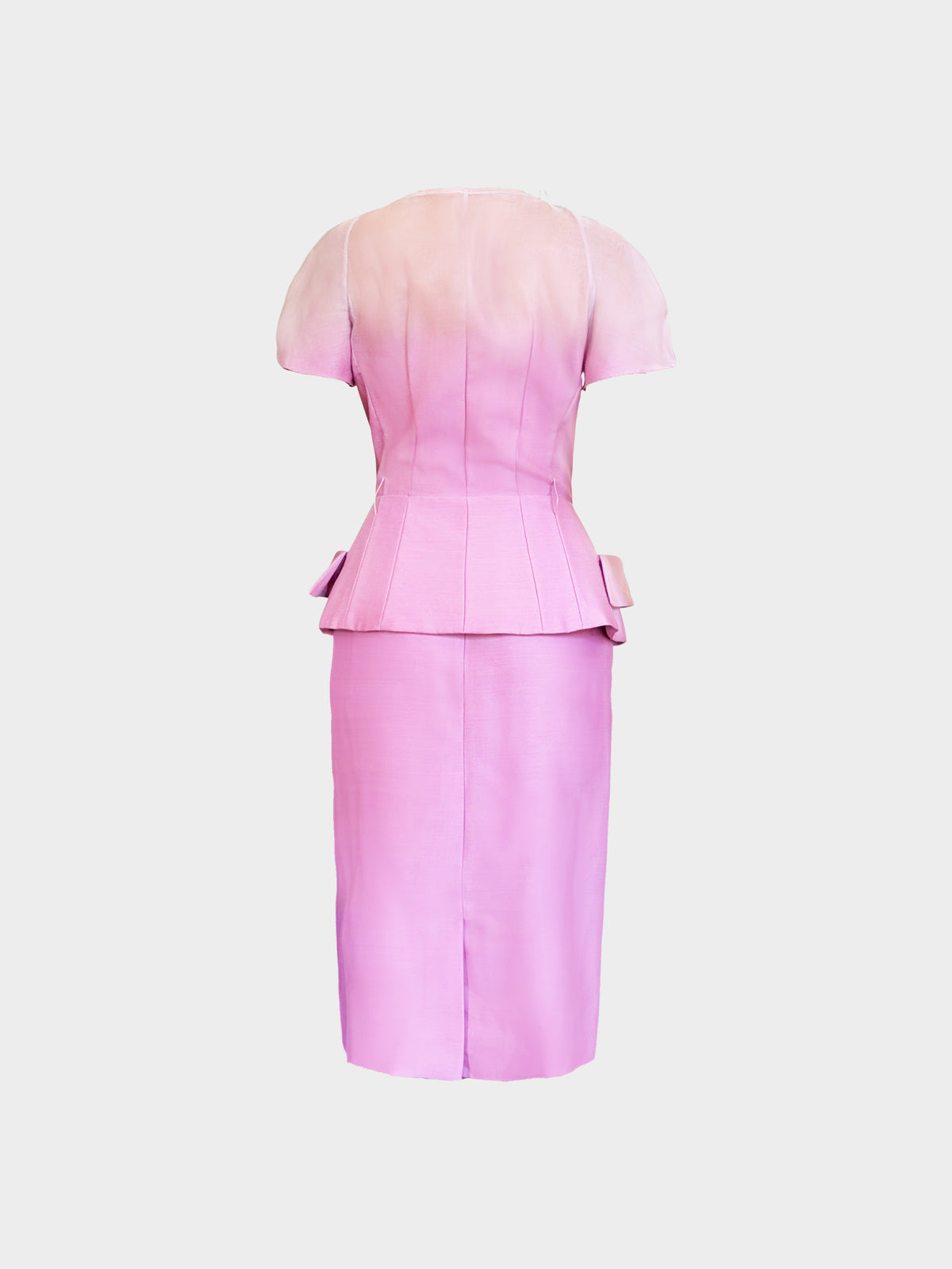 Christian Dior SS 2009 Gradient Pink Peplum Jacket and Skirt Set