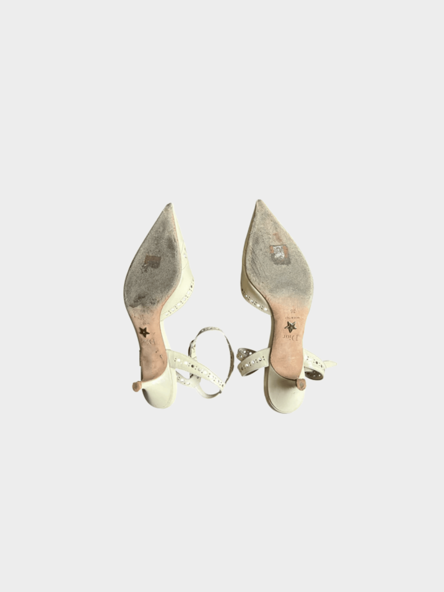 Christian Dior 2000s Ivory J'Adior Gang slingback heels