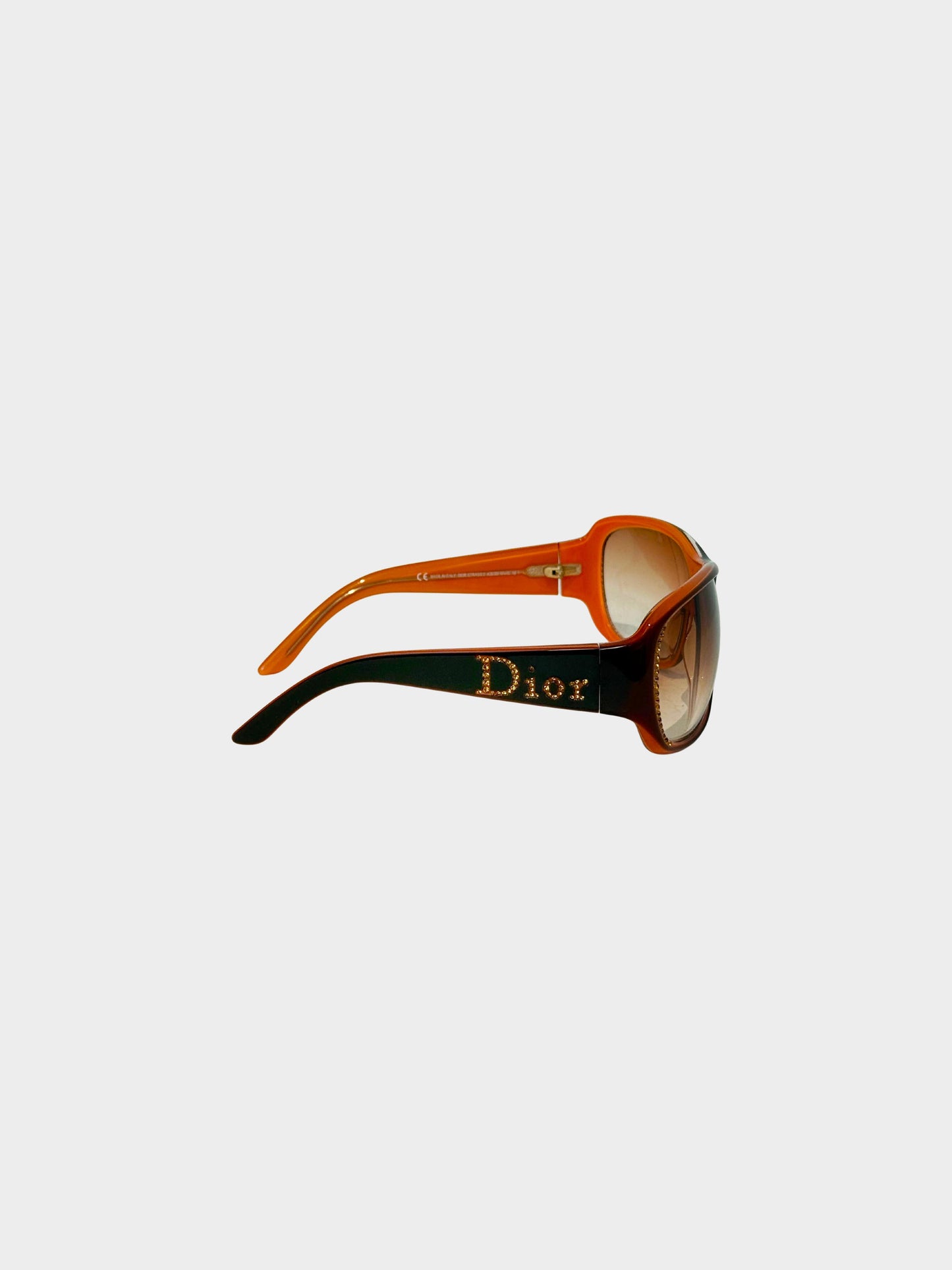 Christian Dior 2000s Orange Dior Strass 2 Oversized Sunglasses