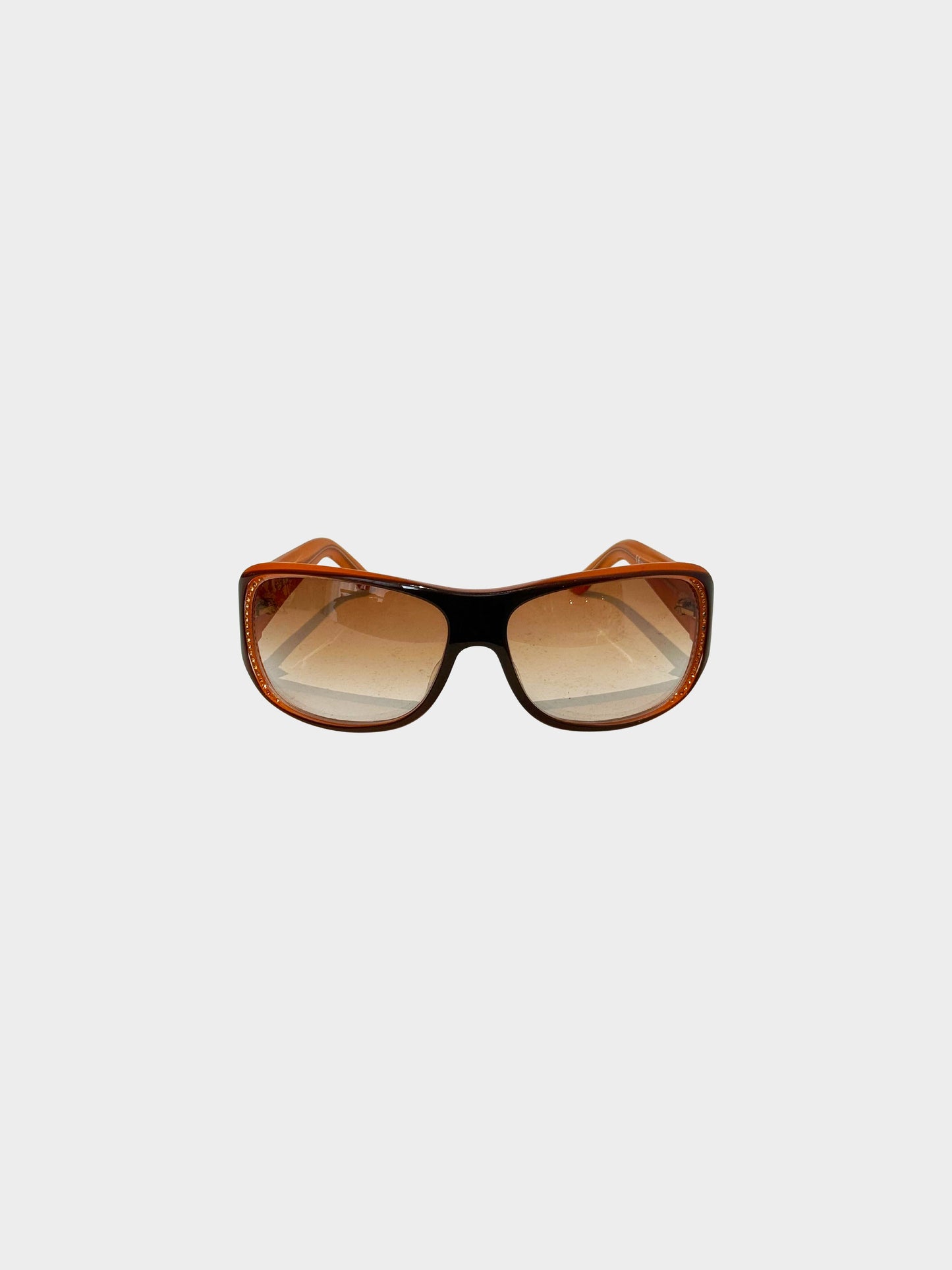 Christian Dior 2000s Orange Dior Strass 2 Oversized Sunglasses