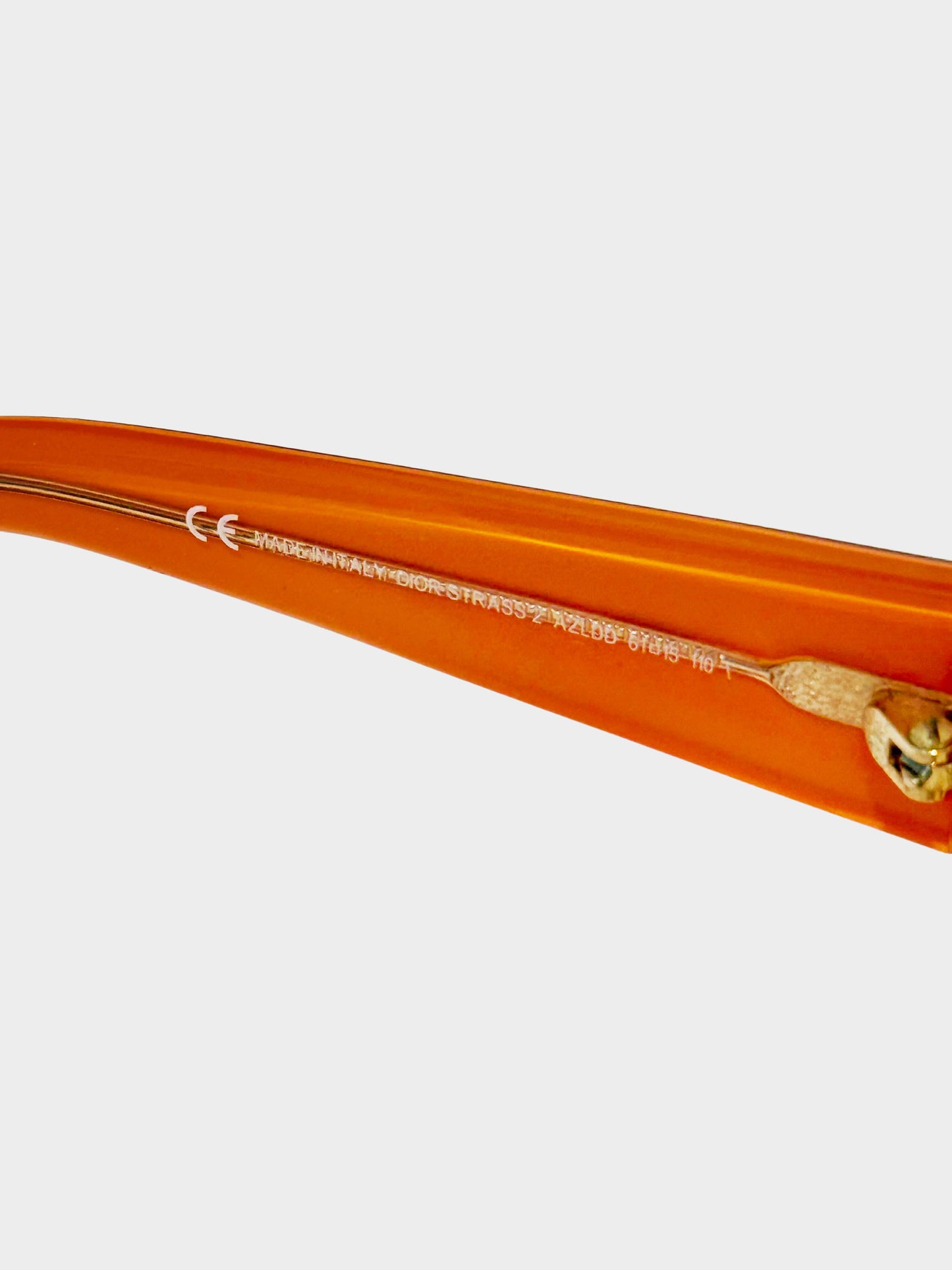 Christian Dior 2000s Orange Dior Strass 2 Oversized Sunglasses