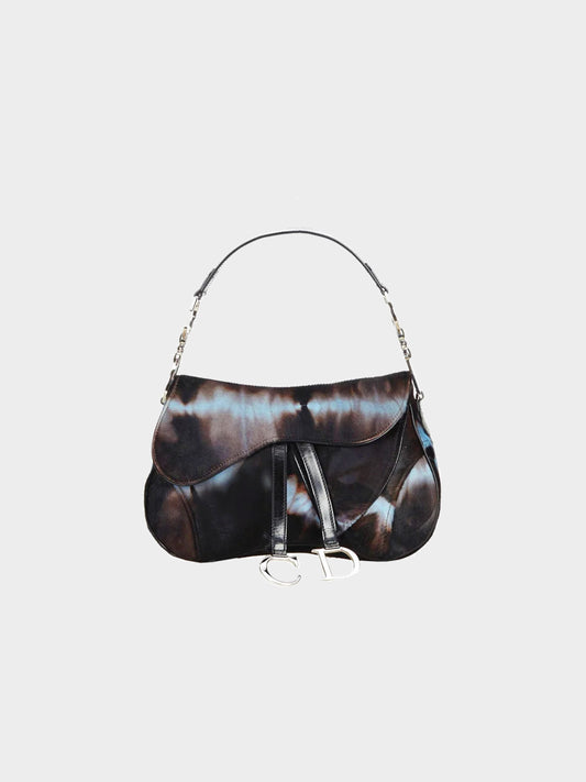 Christian Dior 2000s Pony Hair Tiedye Double Saddle