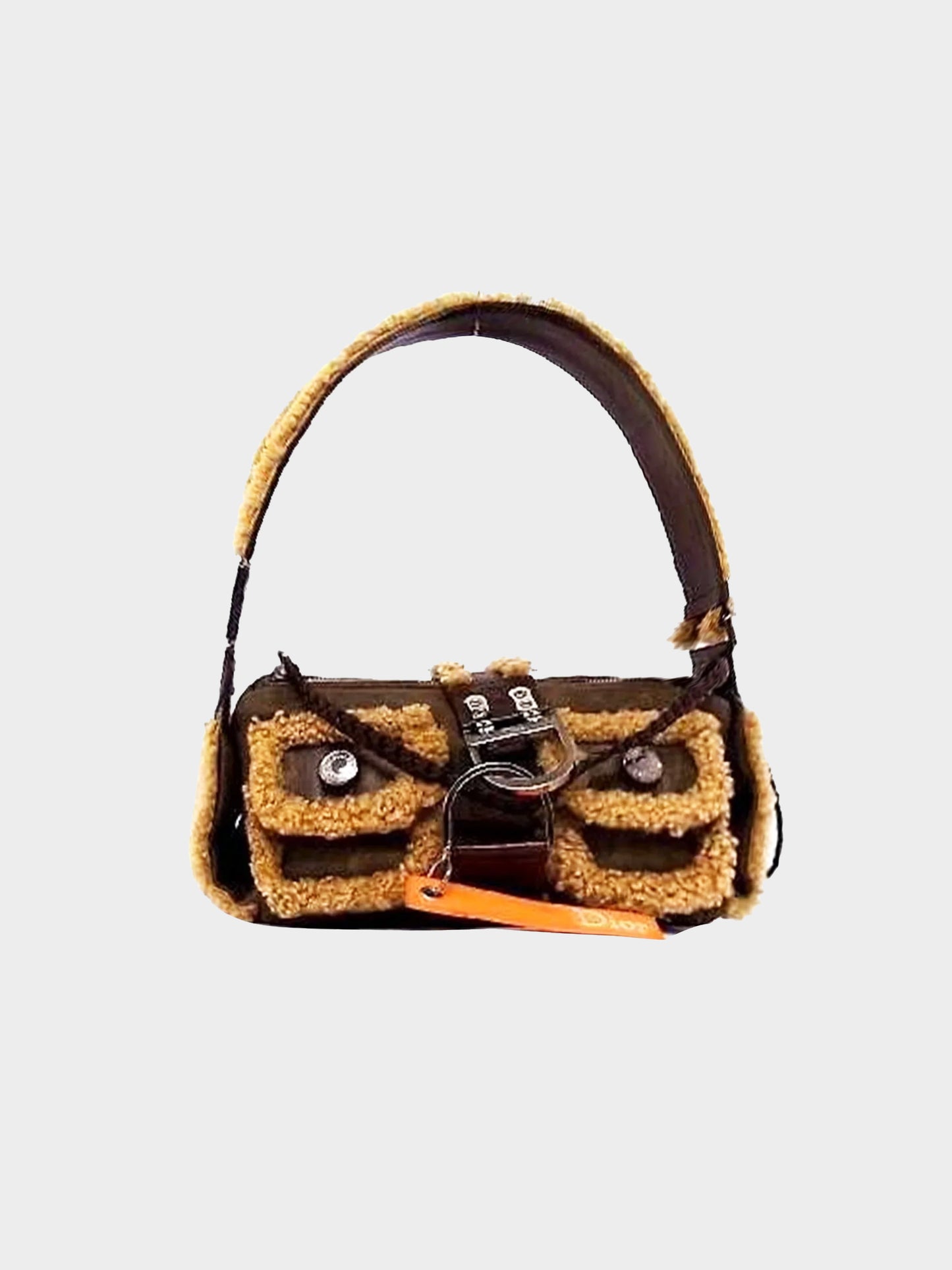 Christian Dior 2002 Fur Flight Brown Bag