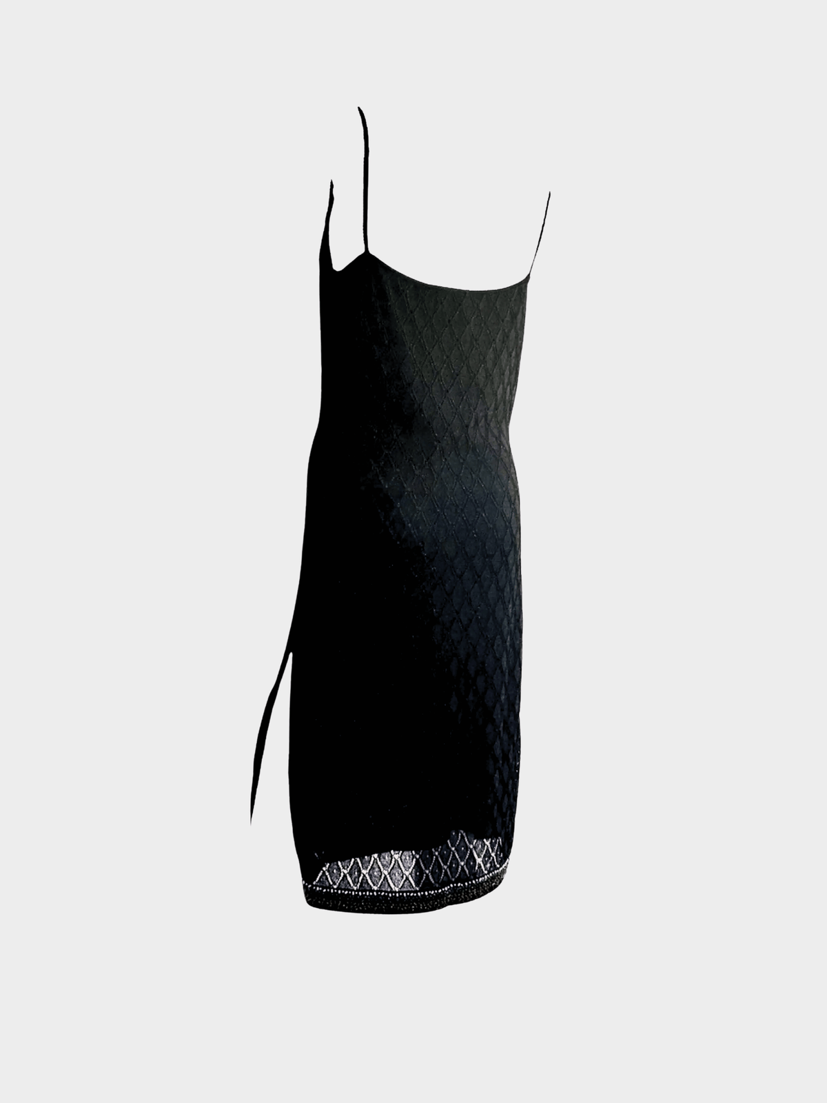 Christian Dior by John Galliano FW 2001 Black Lurex Bead Embroidered Midi Dress