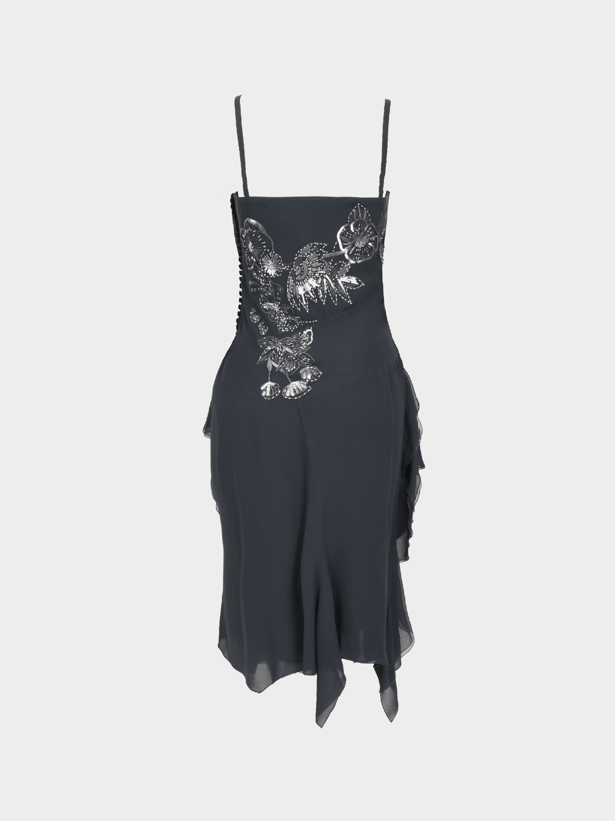 Christian Dior FW 2006 Dark Blue Silk Beaded Dress